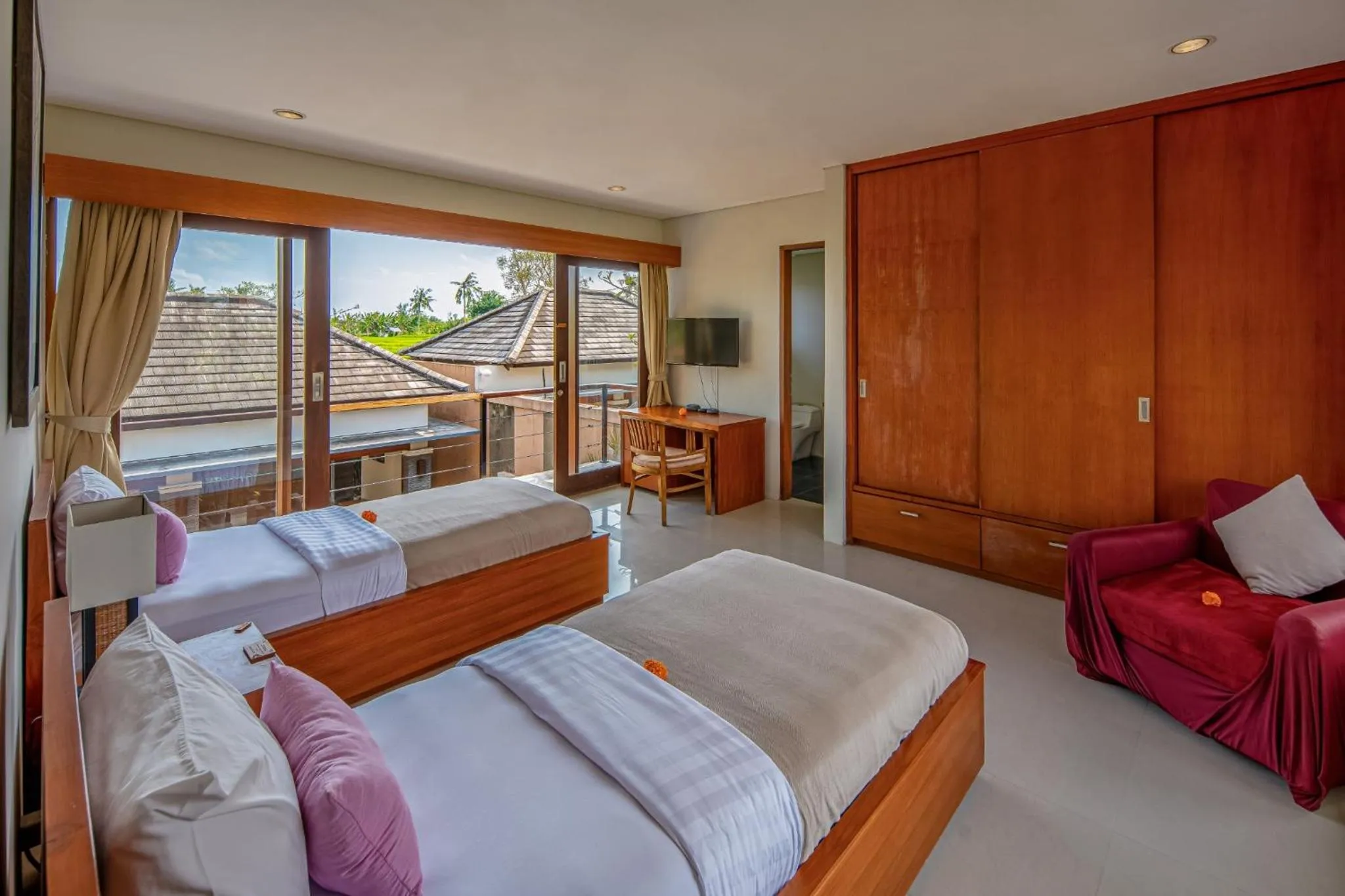 Bedroom, Bed in Nyanyi Sanctuary Villa Tabanan by Ini Vie Hospitality