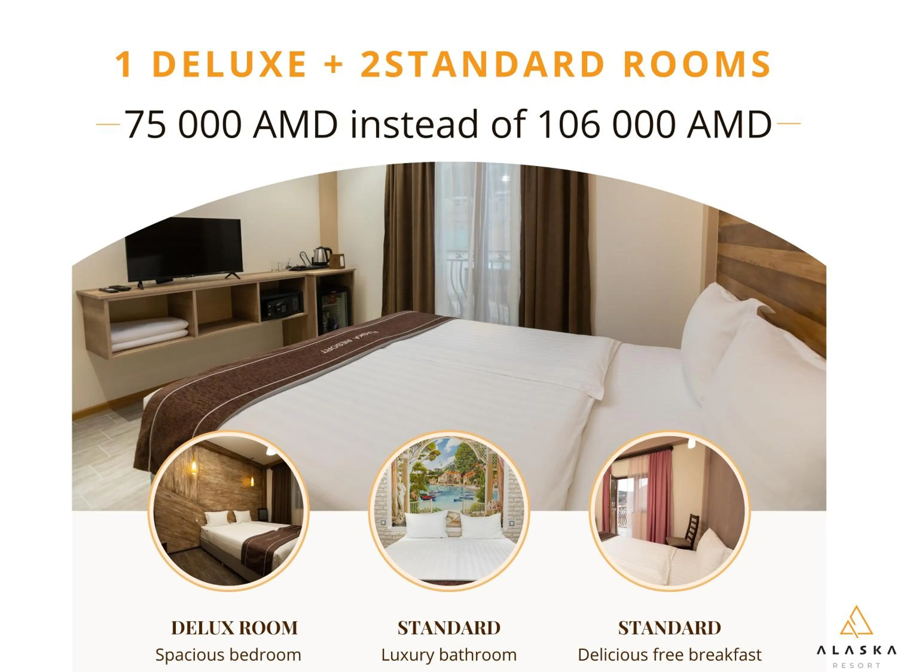 Bed in Alaska Resort