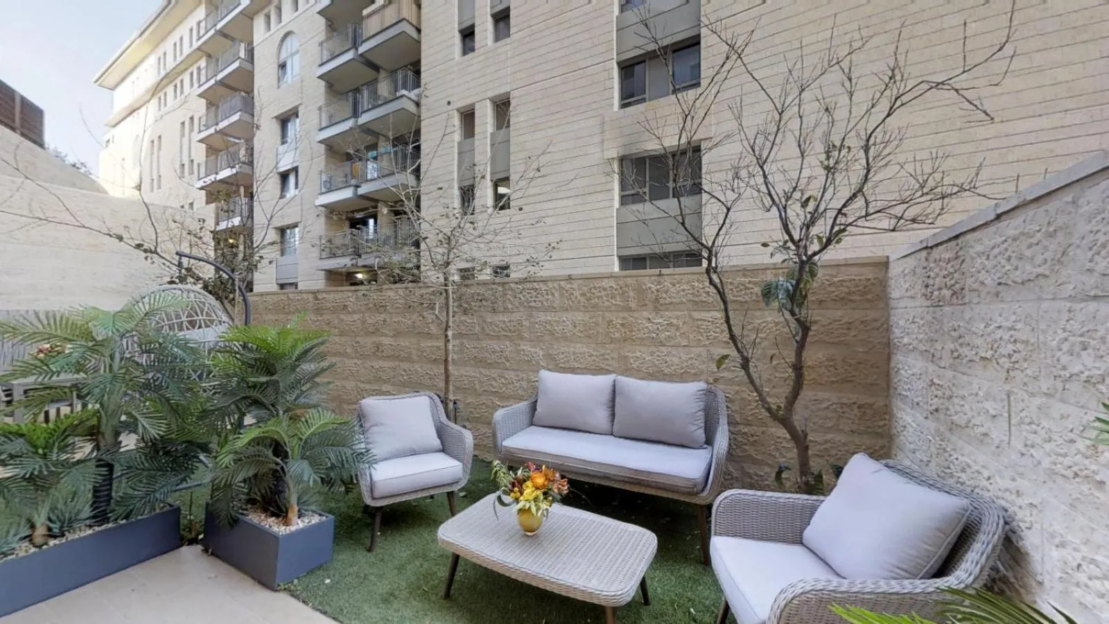 Patio in Haneviim Court Luxury by Rental Israel