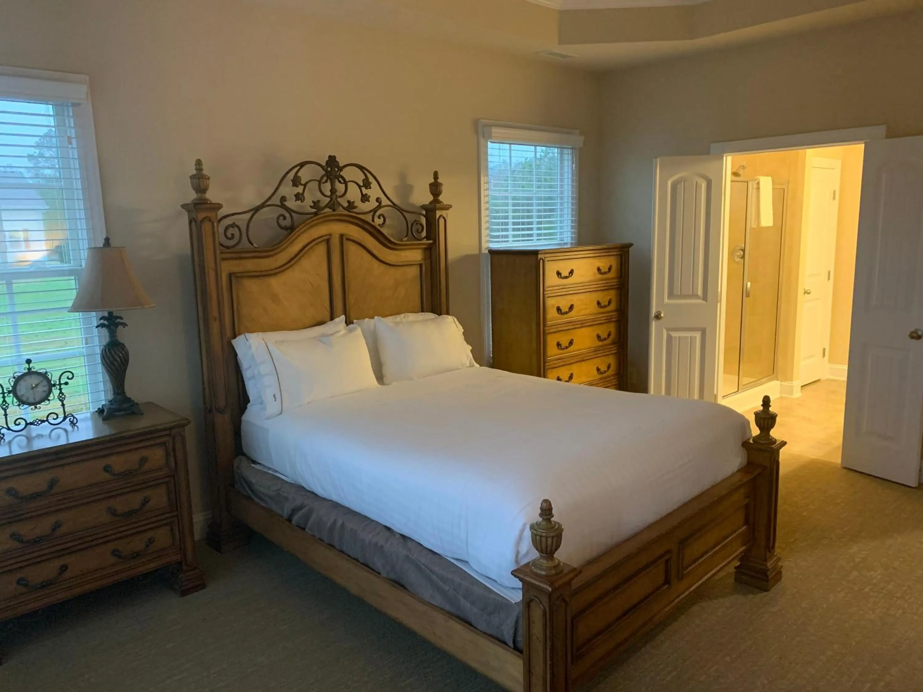 Bed in Cottages and Suites at River Landing