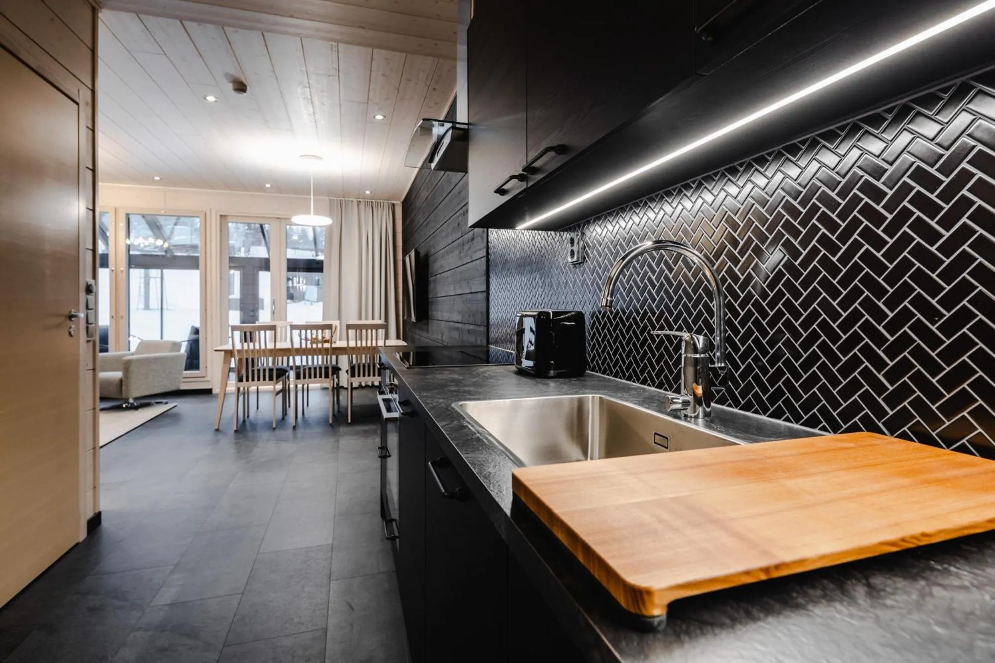 Kitchen or kitchenette in Parkside Pyhä