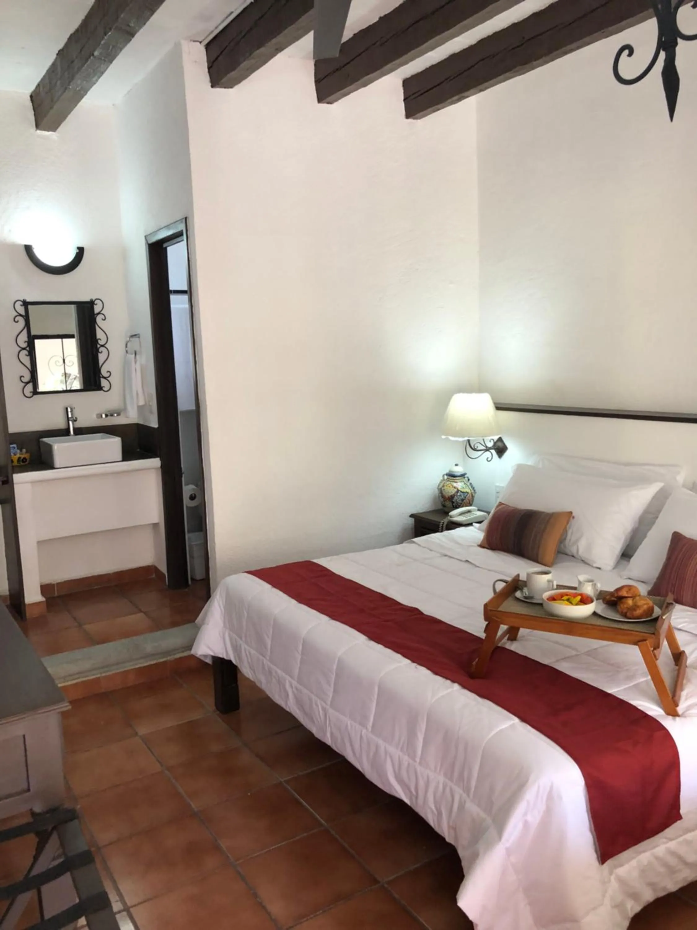 Bed in Hotel Antigua Posada