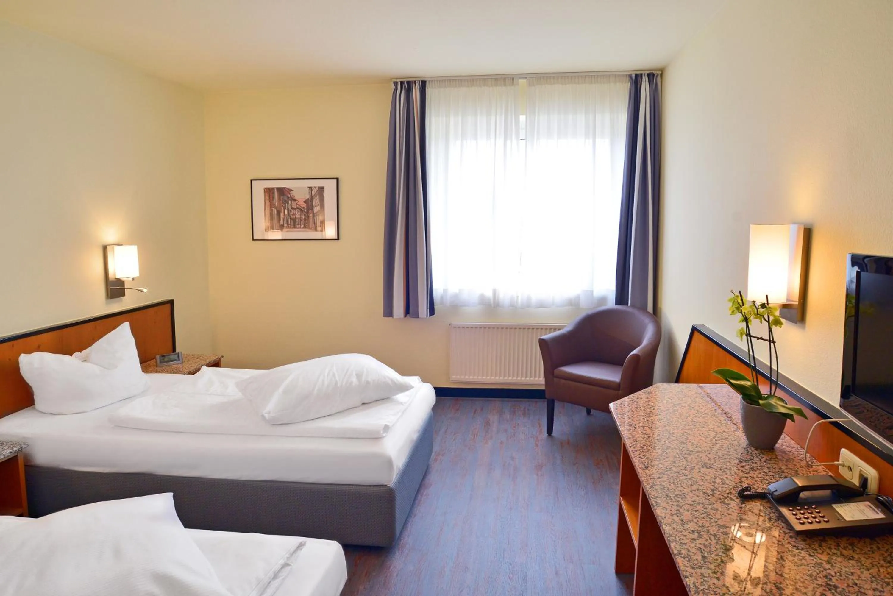 Bedroom, Bed in Hotel Sachsen-Anhalt