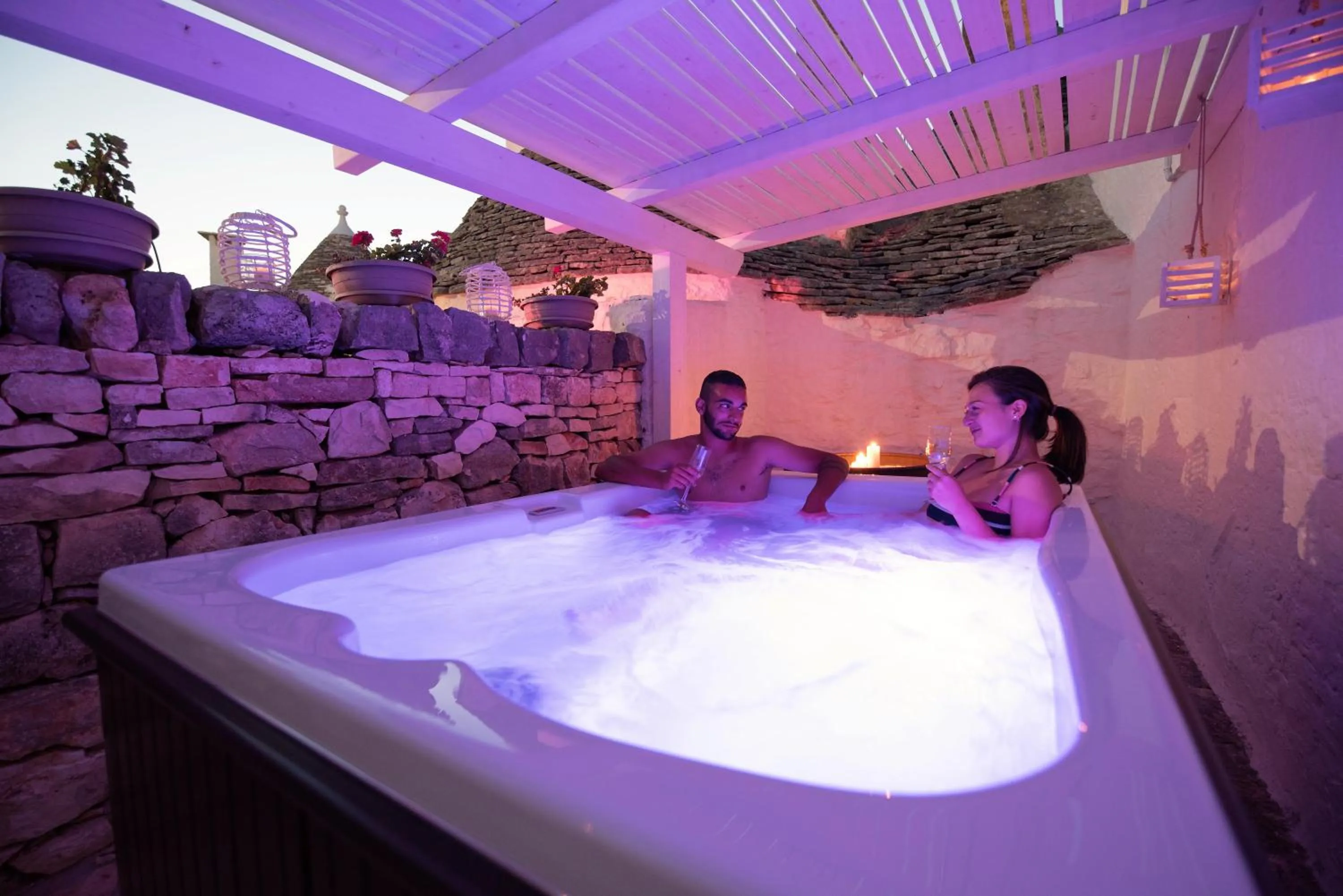 Hot Tub in Trulli Holiday Deluxe & Wellness