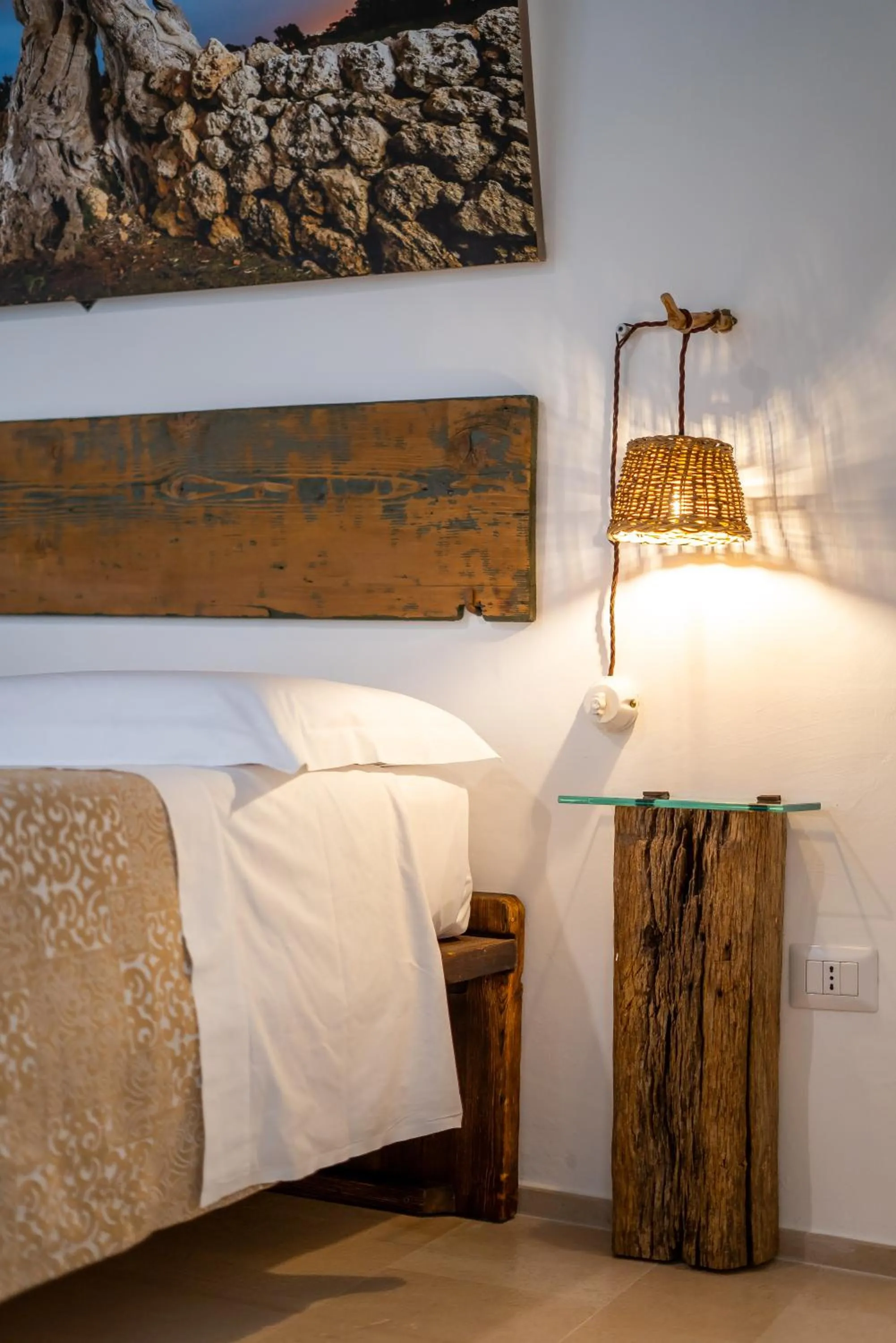 Bed in Trulli Holiday Deluxe & Wellness