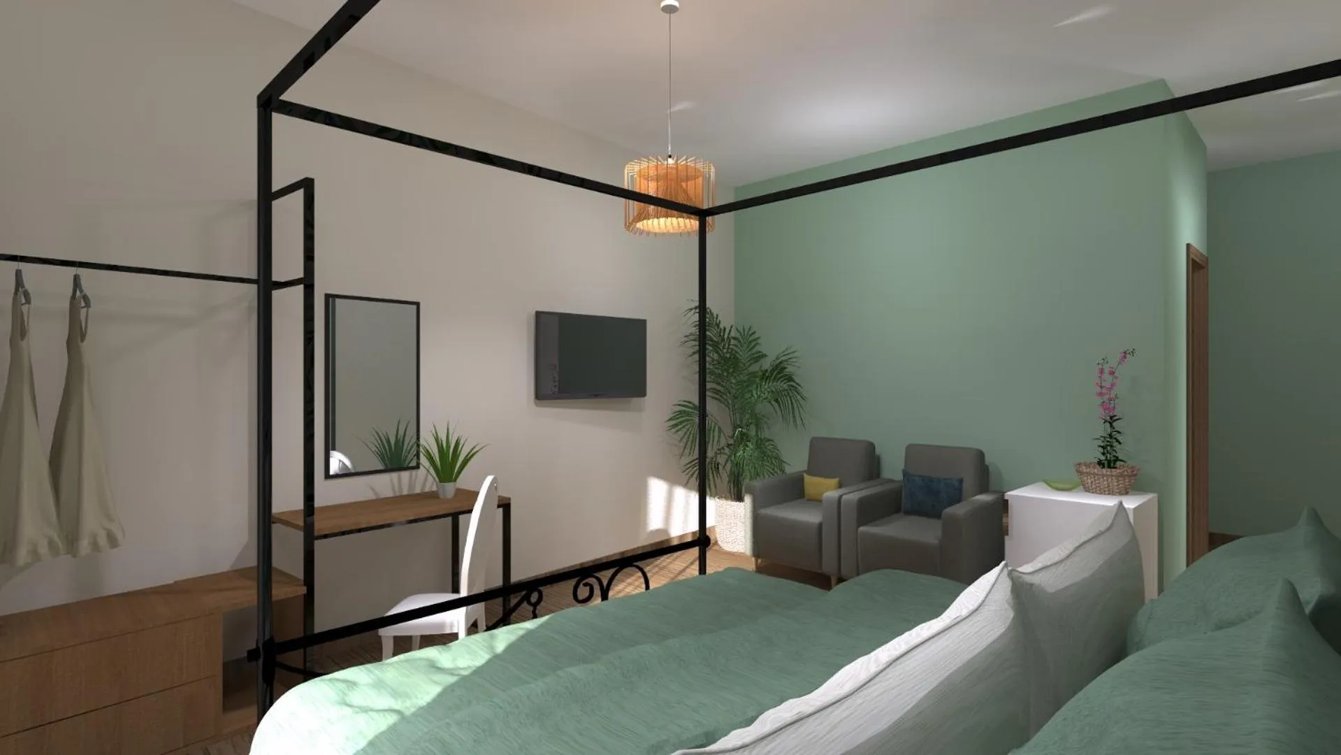 Living room, Bed in Aethon Airport Project-FREE SHUTTLE by GK Properties
