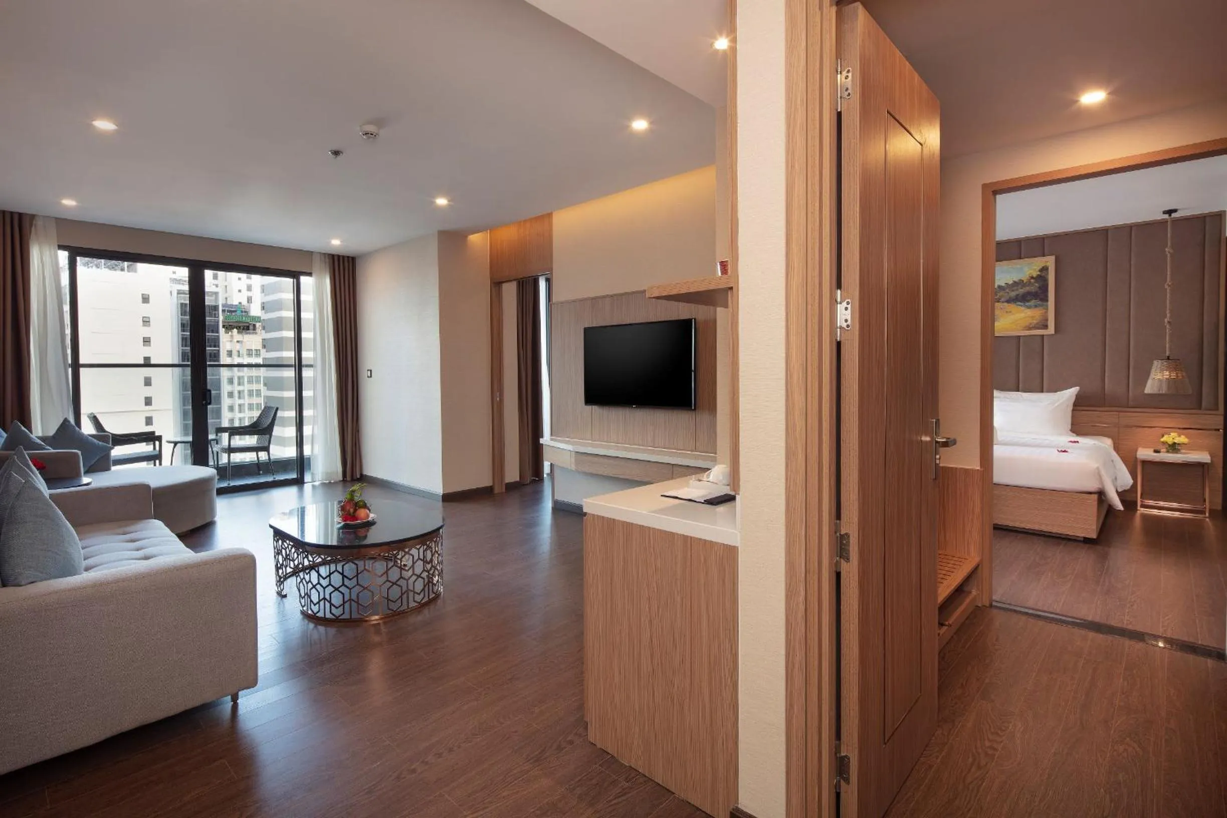 Living room, Bed in Virgo Hotel Nha Trang