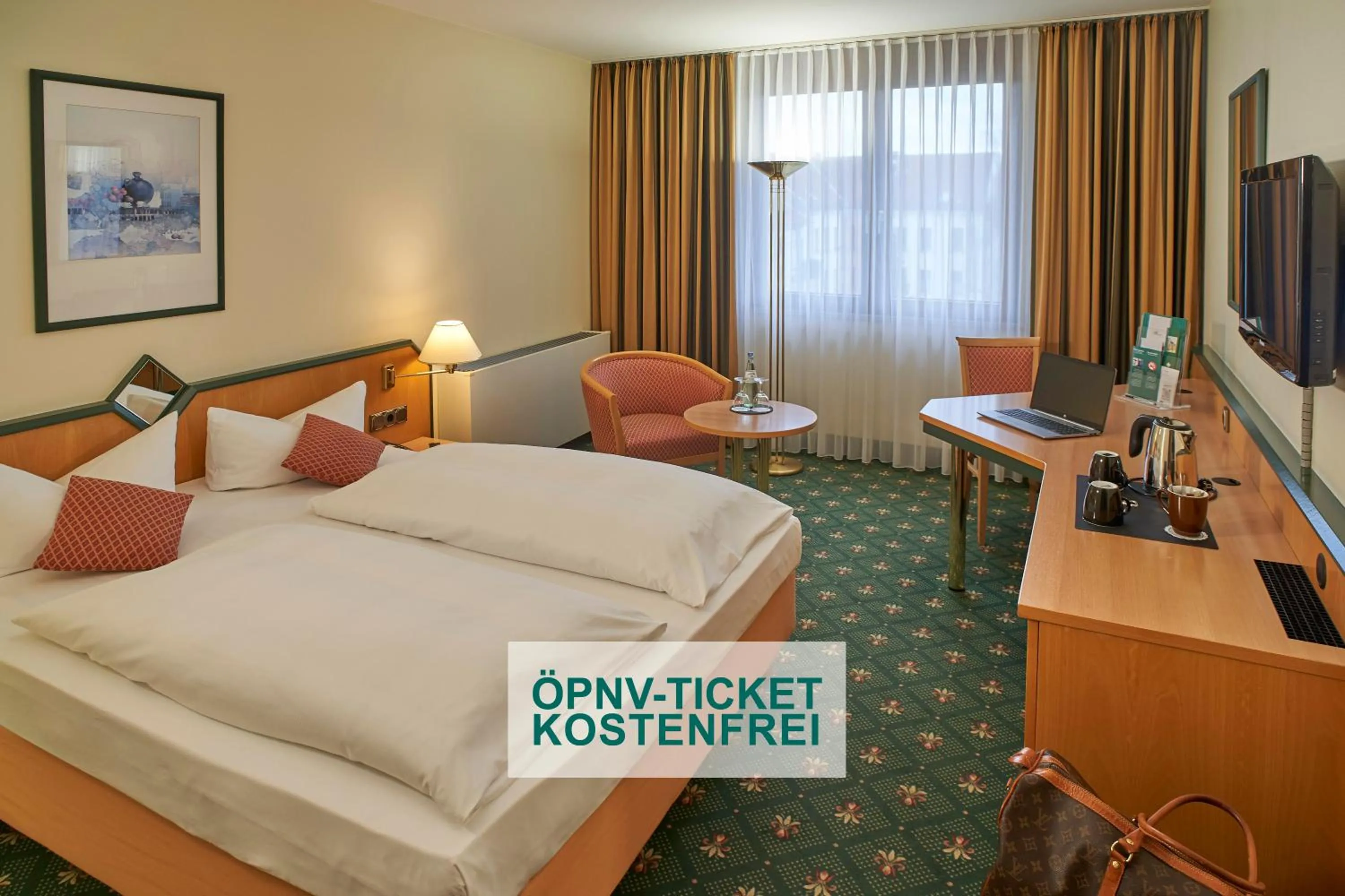 Photo of the whole room, Bed in Balance Hotel Leipzig Alte Messe