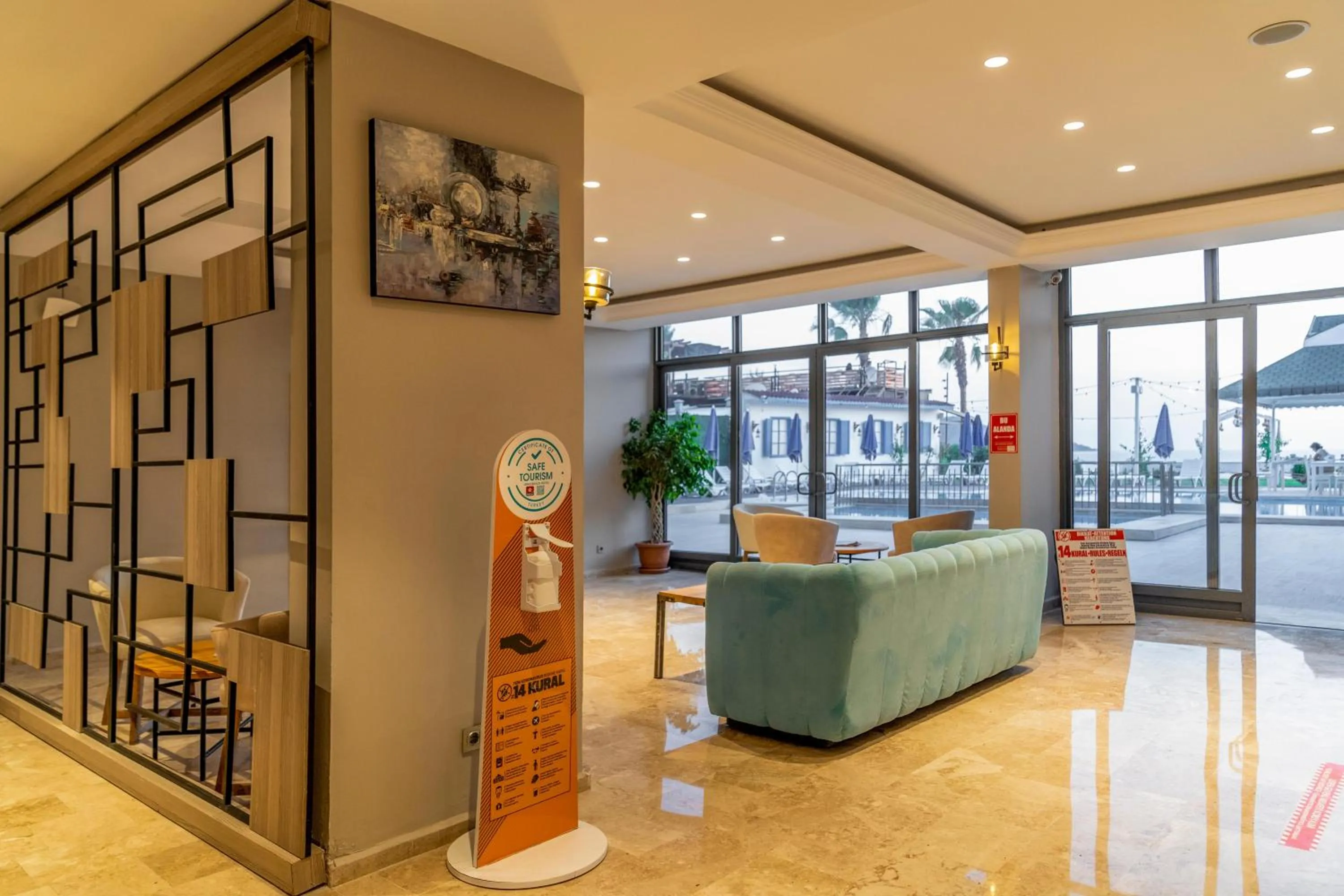 Lobby or reception in Uras Beach Hotel