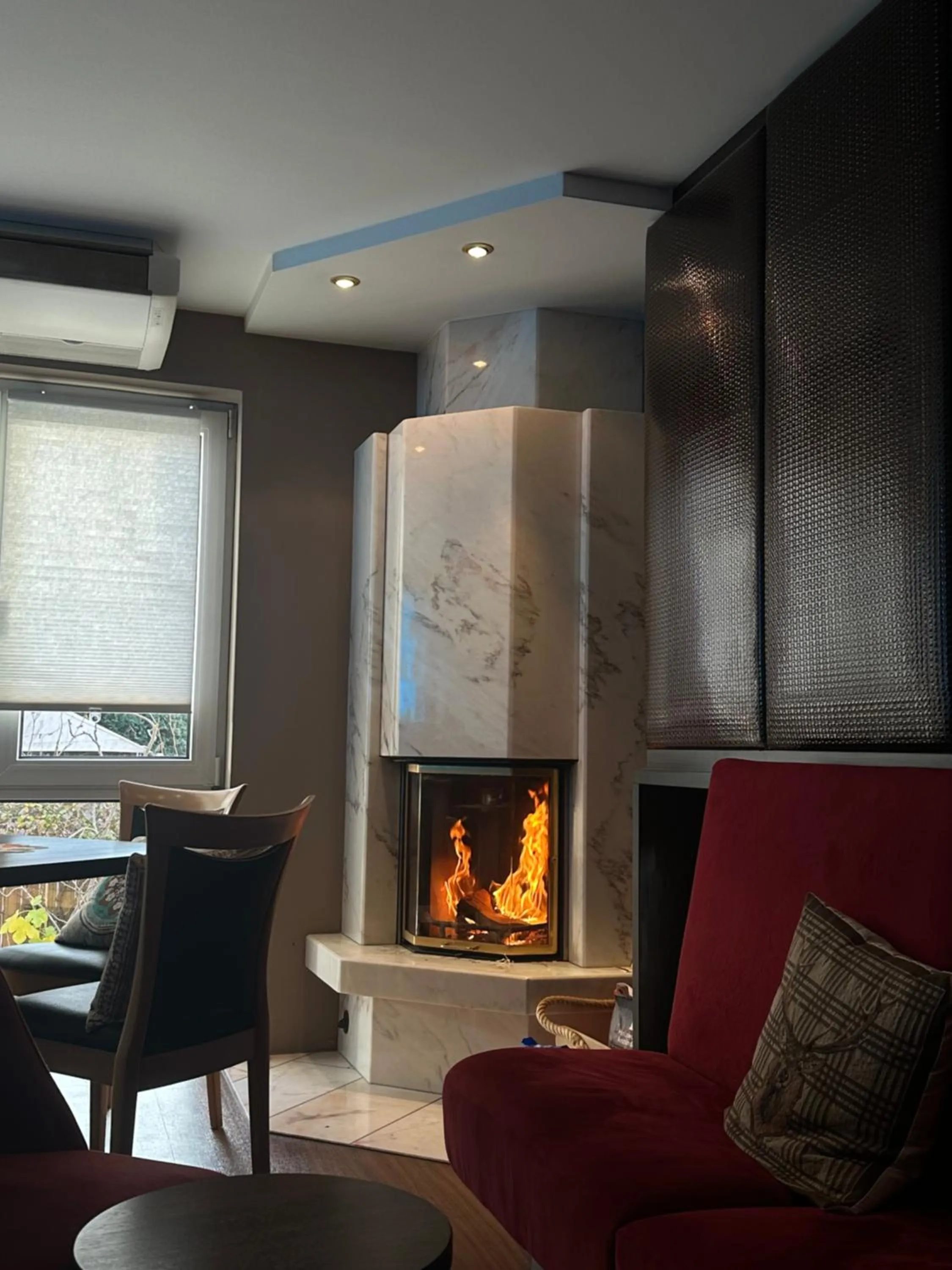 fireplace in Astralis Hotel Domizil