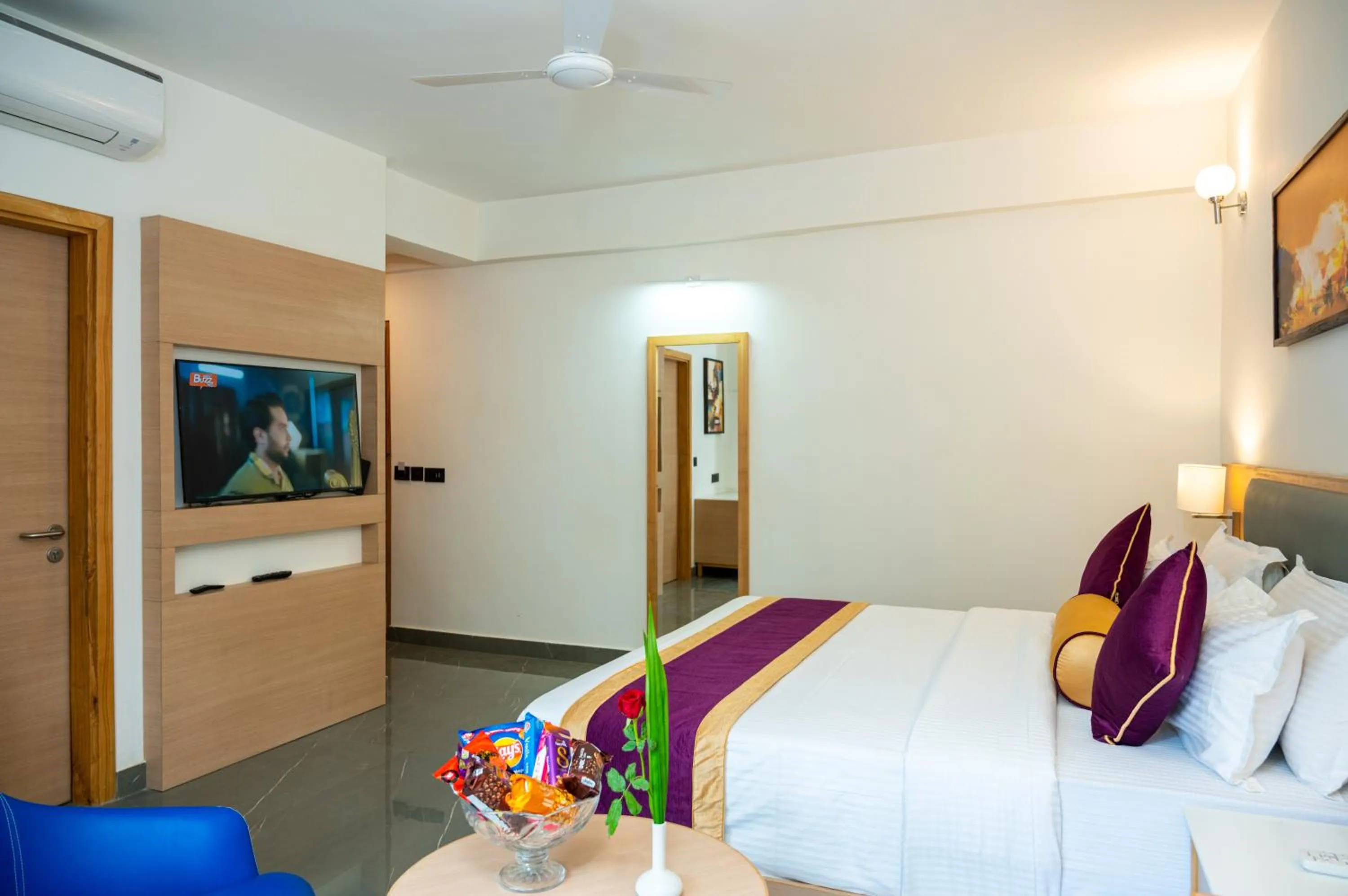 TV and multimedia, Bed in Hotel Meraden Opus , Anjuna Beach Goa