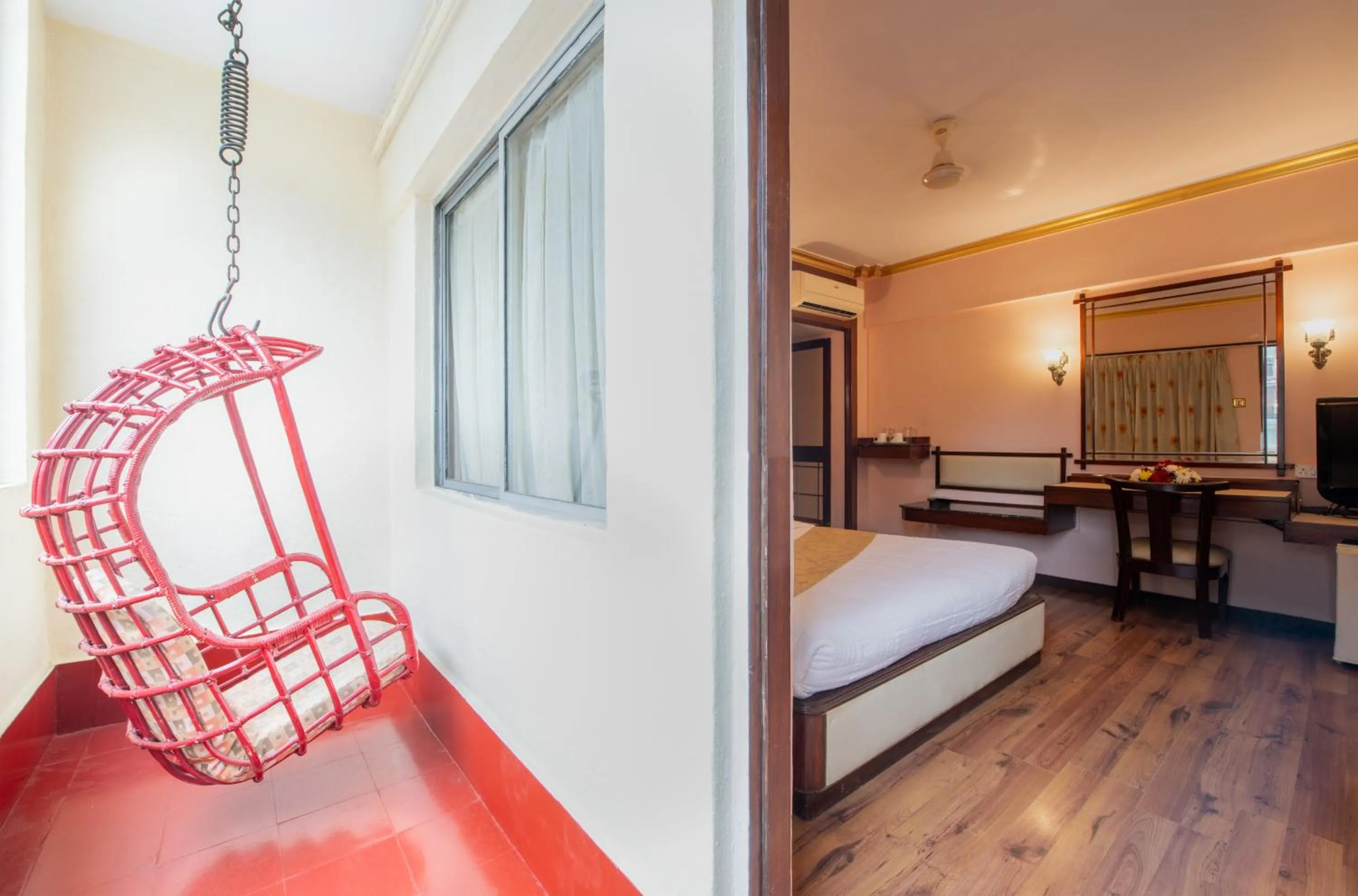 Balcony/Terrace, Bed in Nahar Heritage Hotel