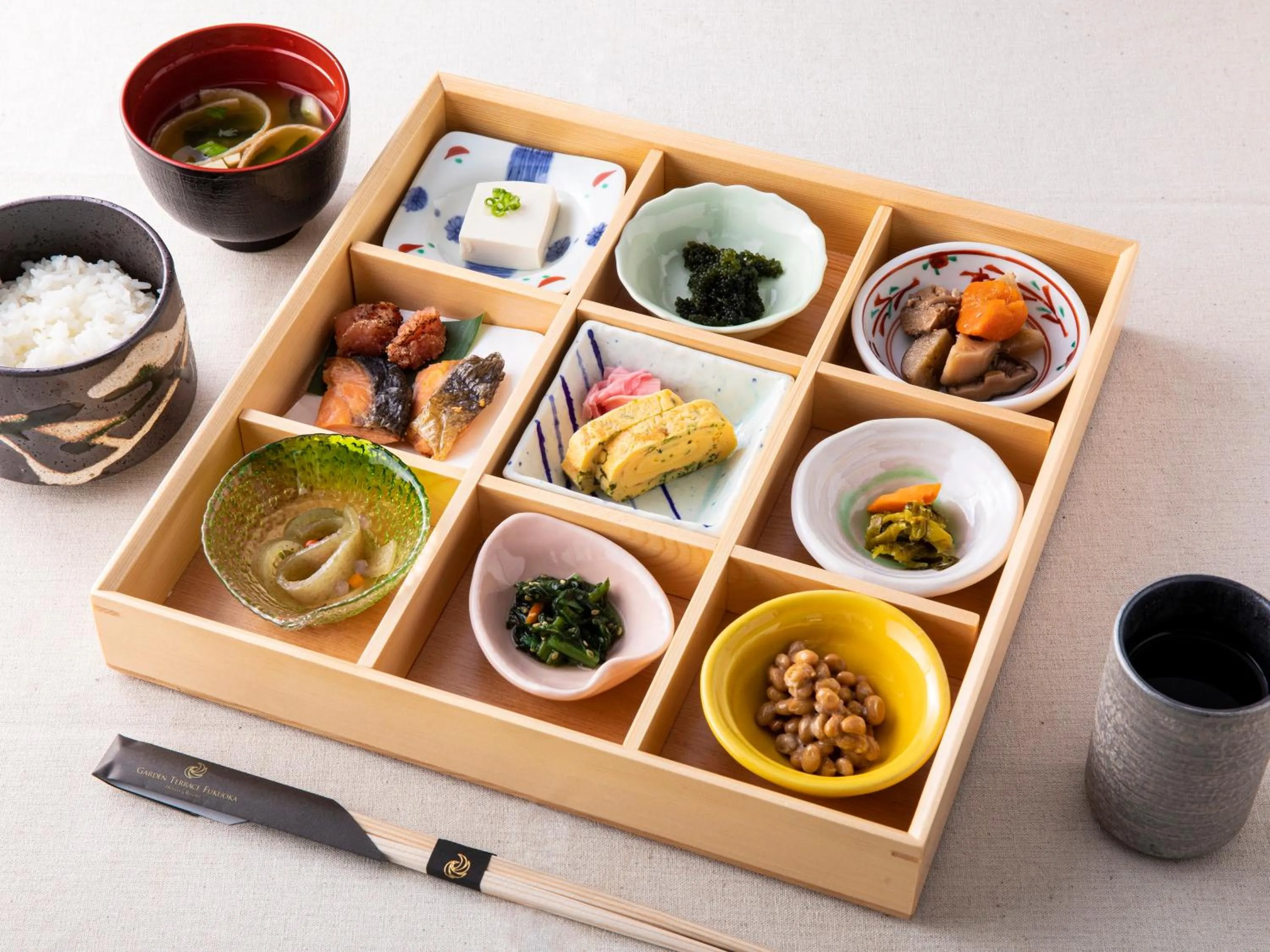 Asian breakfast in Garden Terrace Fukuoka