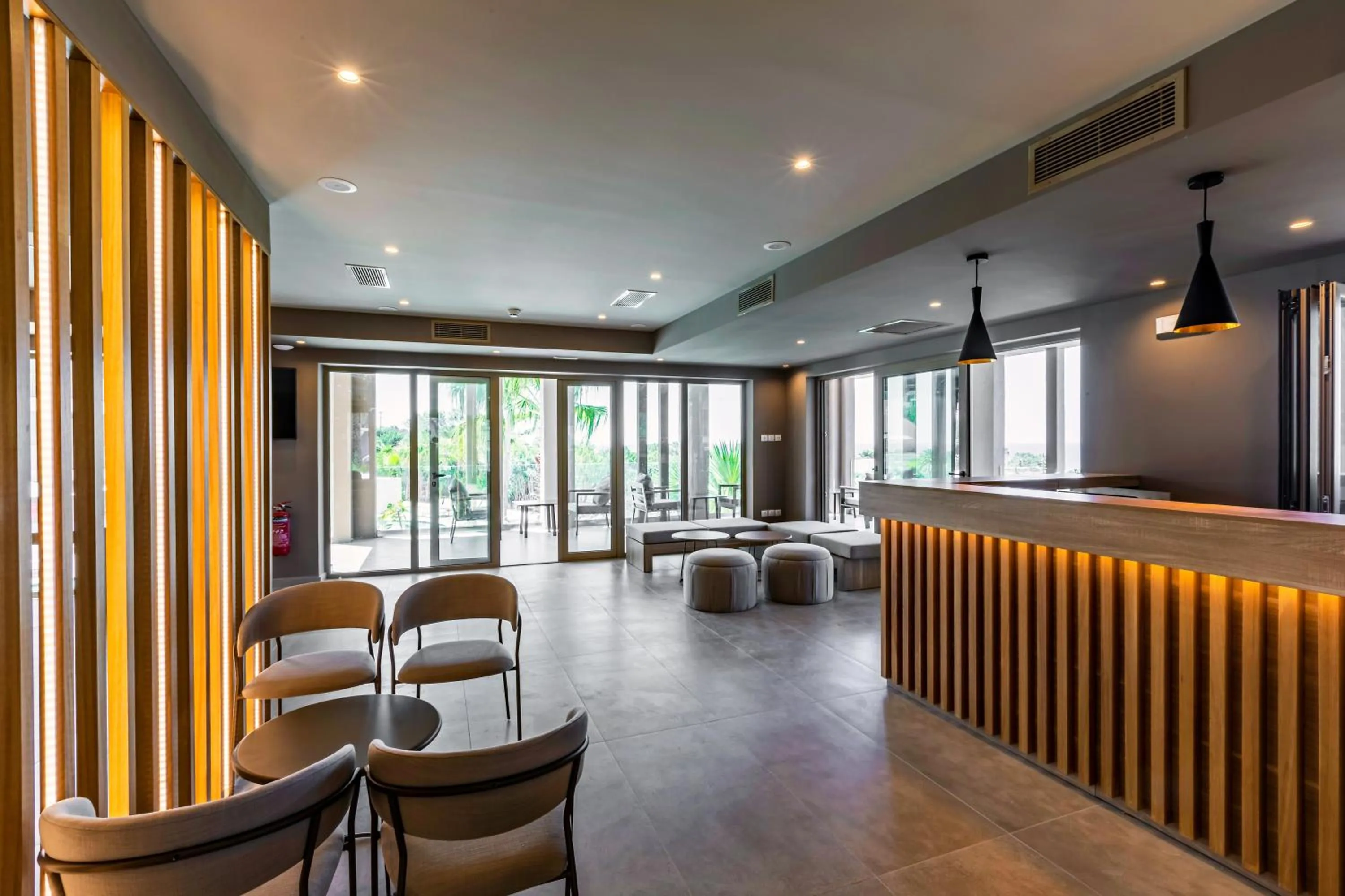 Lobby or reception in White Olive Premium Lindos