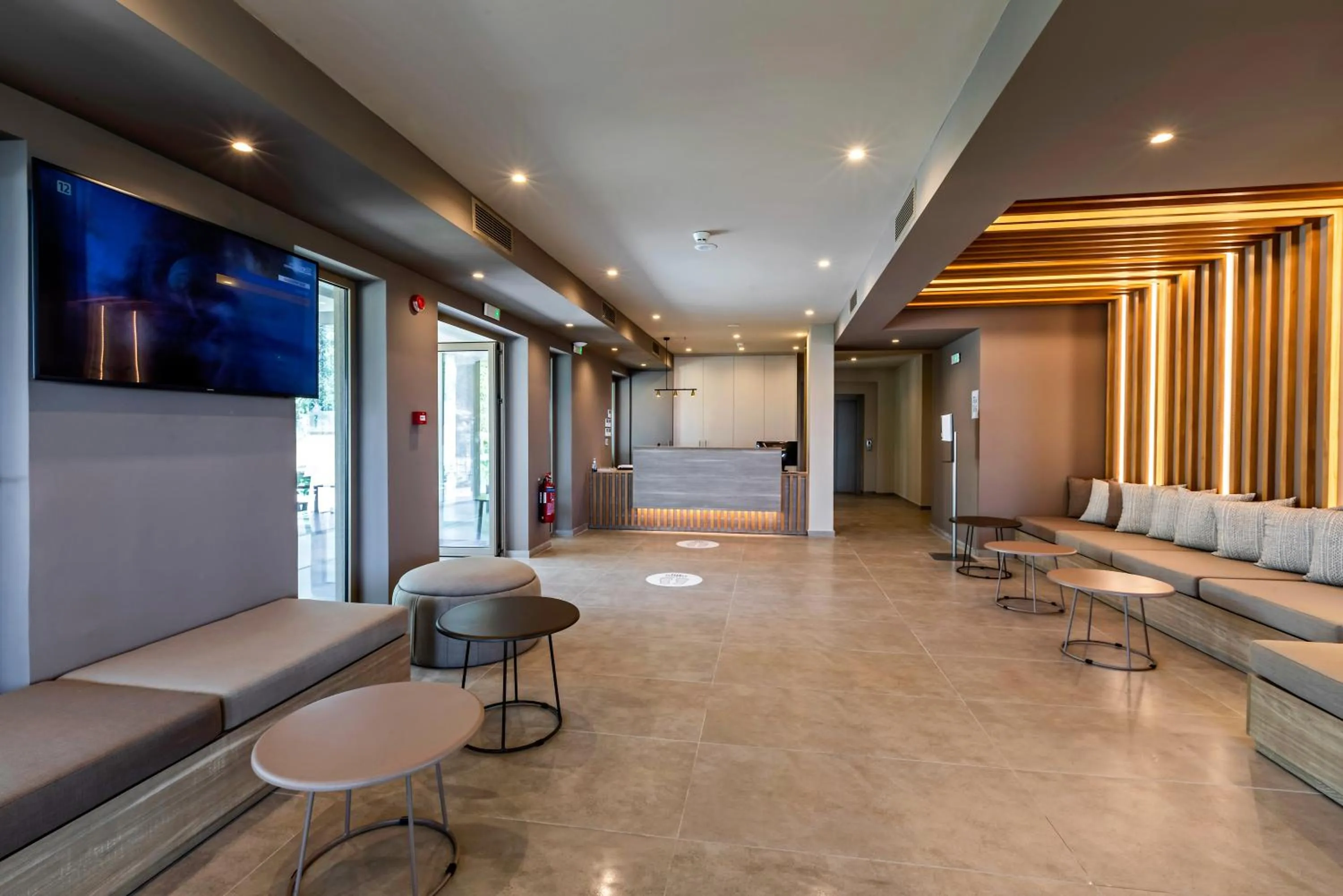 Lobby or reception in White Olive Premium Lindos