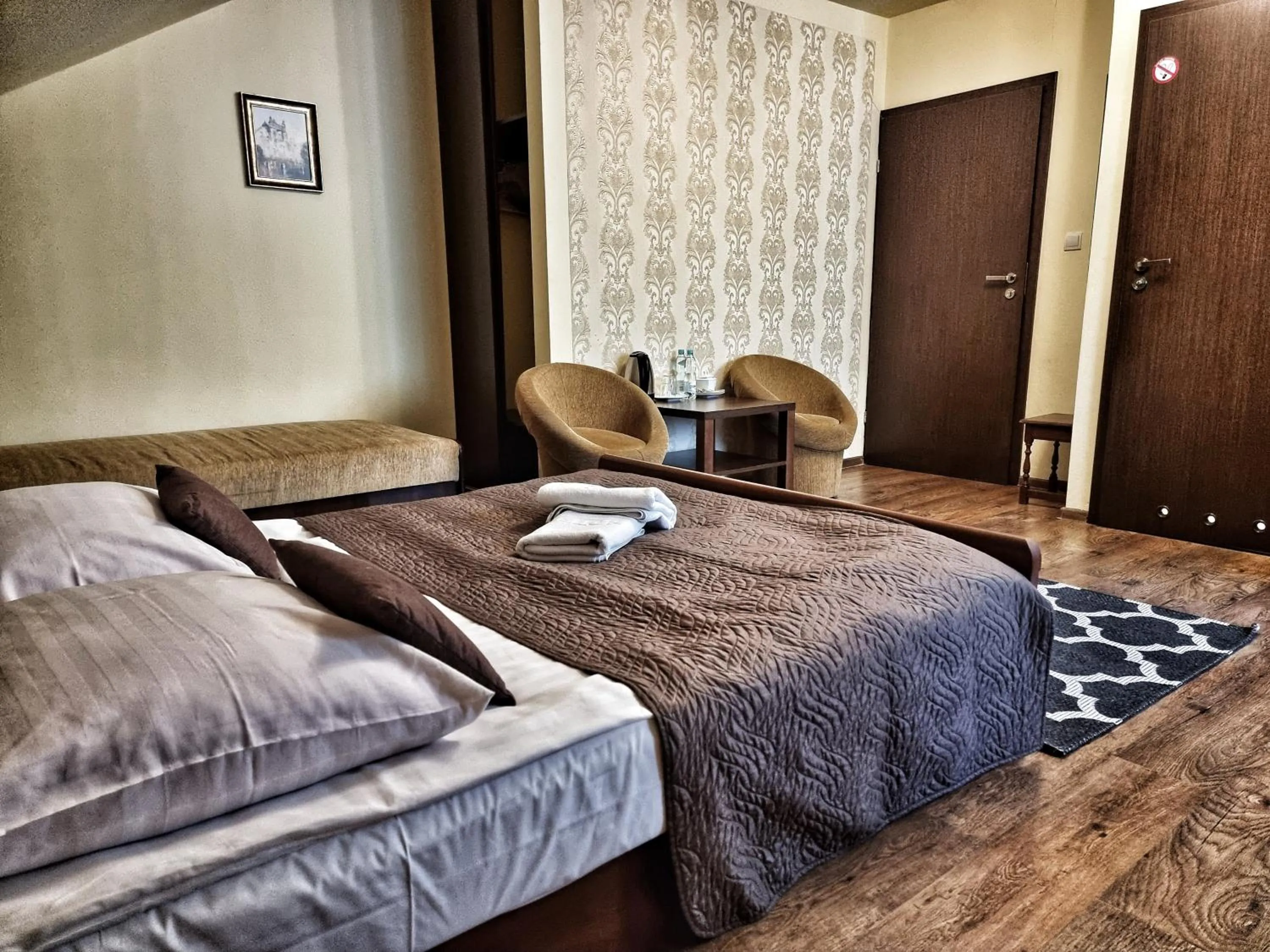 Living room, Bed in Dworek za Lasem