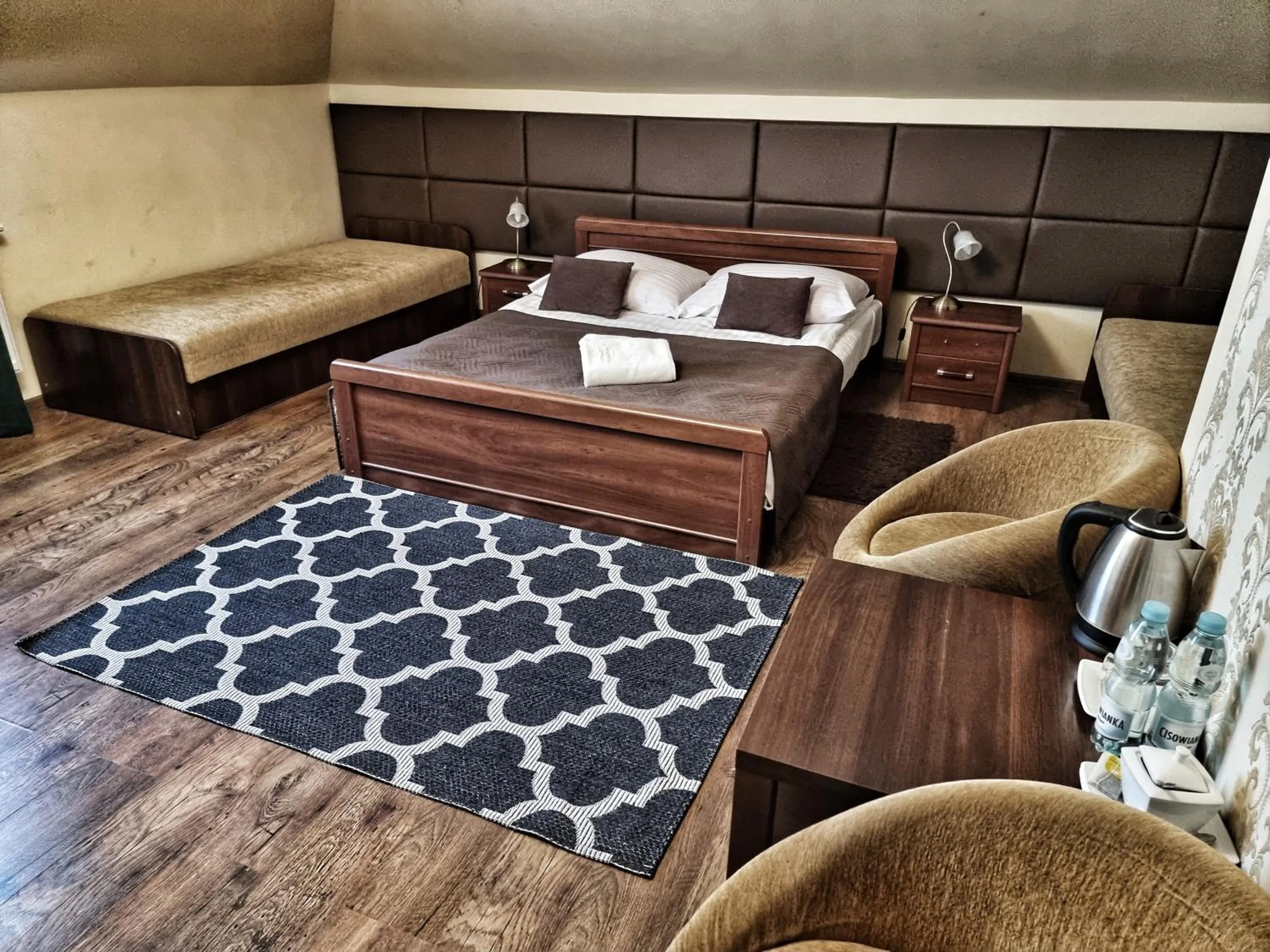 Coffee/tea facilities, Bed in Dworek za Lasem