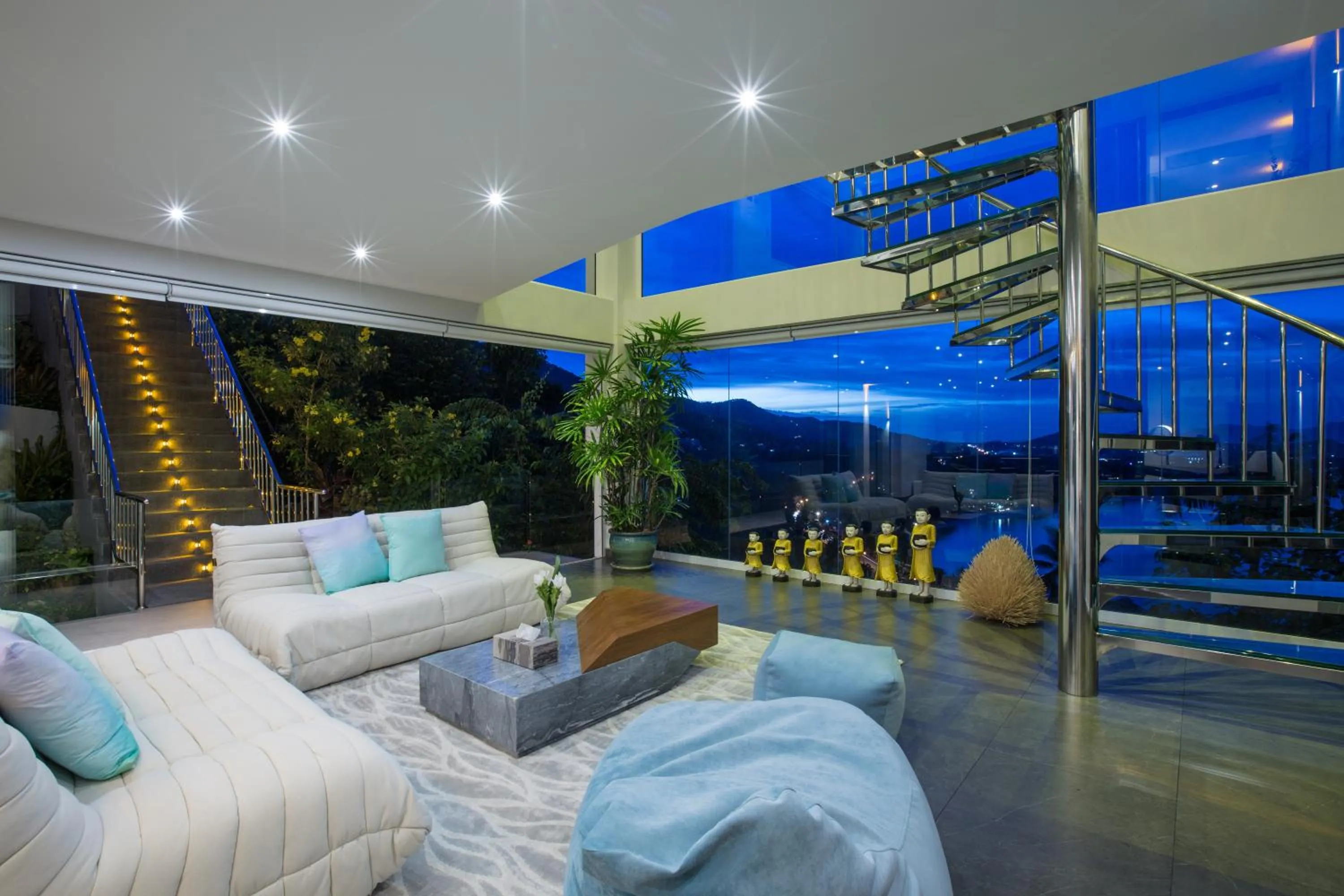 Living room in Panoramic Duplex Studio