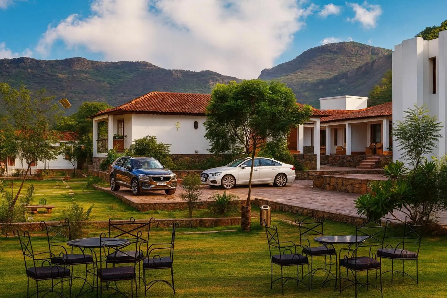 Parking in Virat Resorts, Sariska Rajasthan