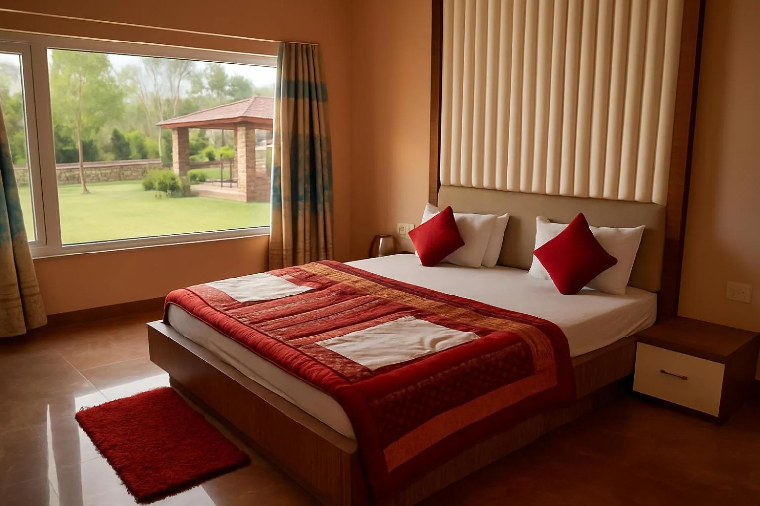 Bedroom, Bed in Virat Resorts, Sariska Rajasthan