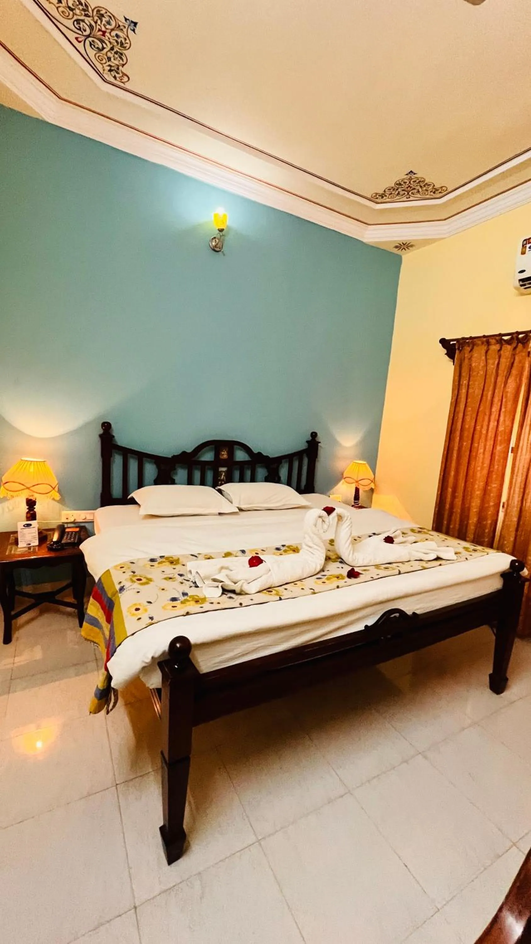Bed in Hotel Master Paradise, Pushkar, Rajasthan , INDIA