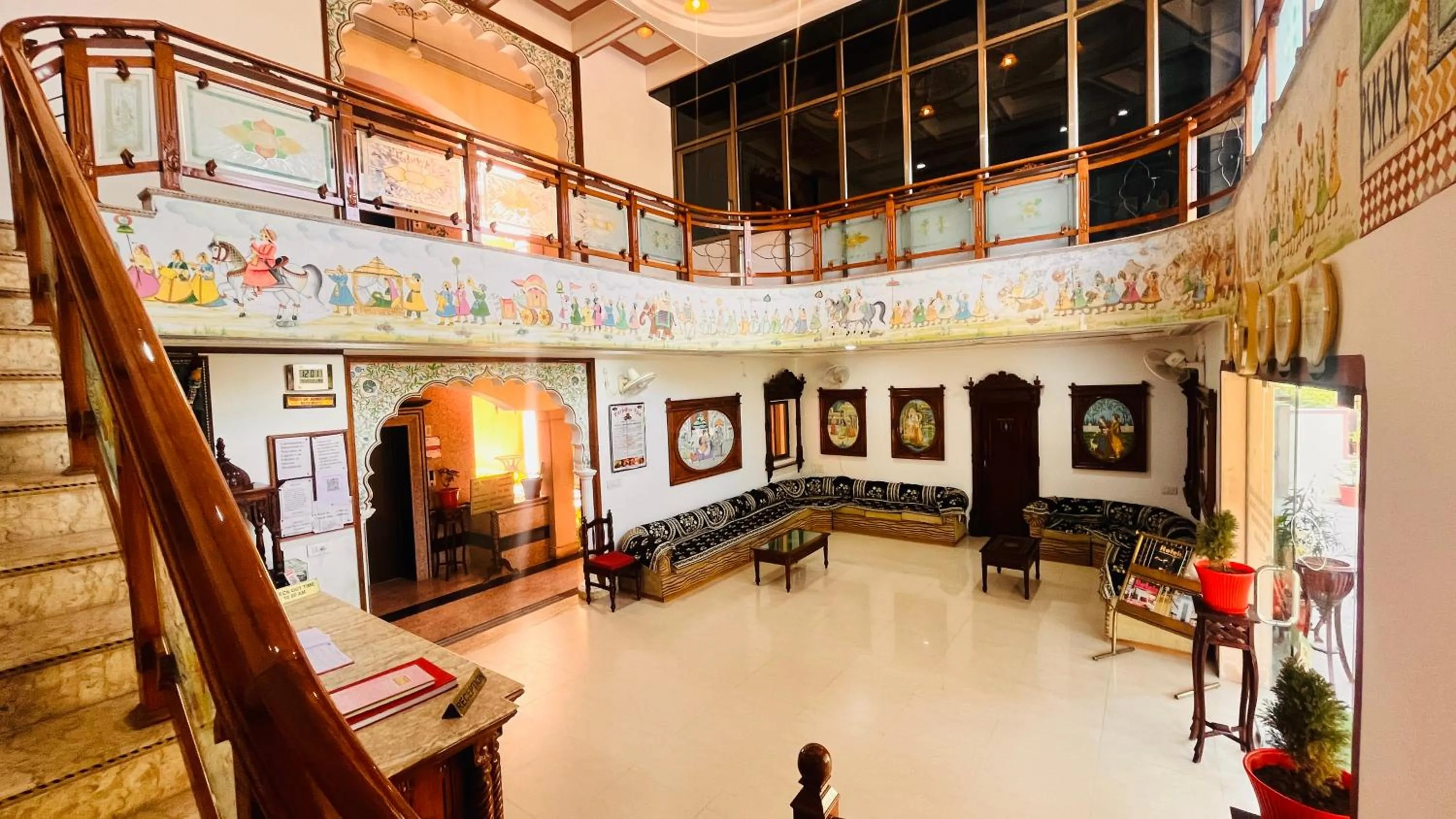 Seating area in Hotel Master Paradise, Pushkar, Rajasthan , INDIA