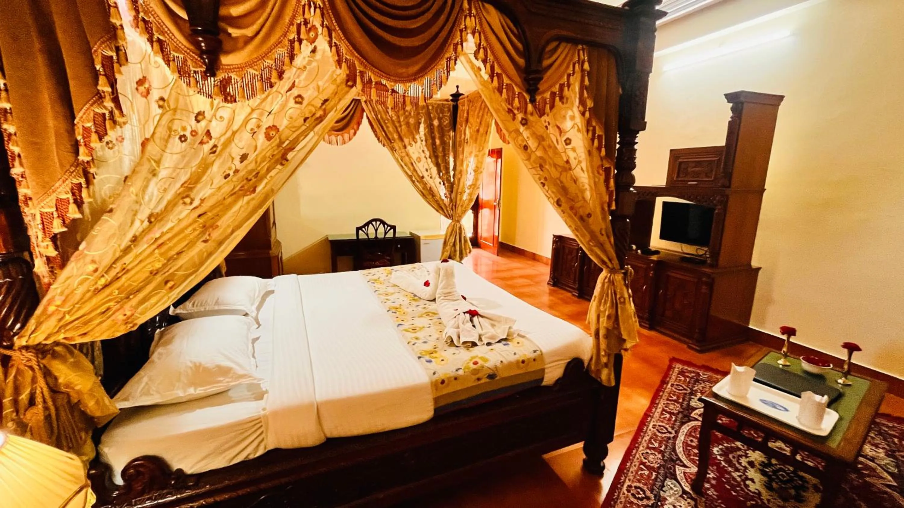 Bed in Hotel Master Paradise, Pushkar, Rajasthan , INDIA
