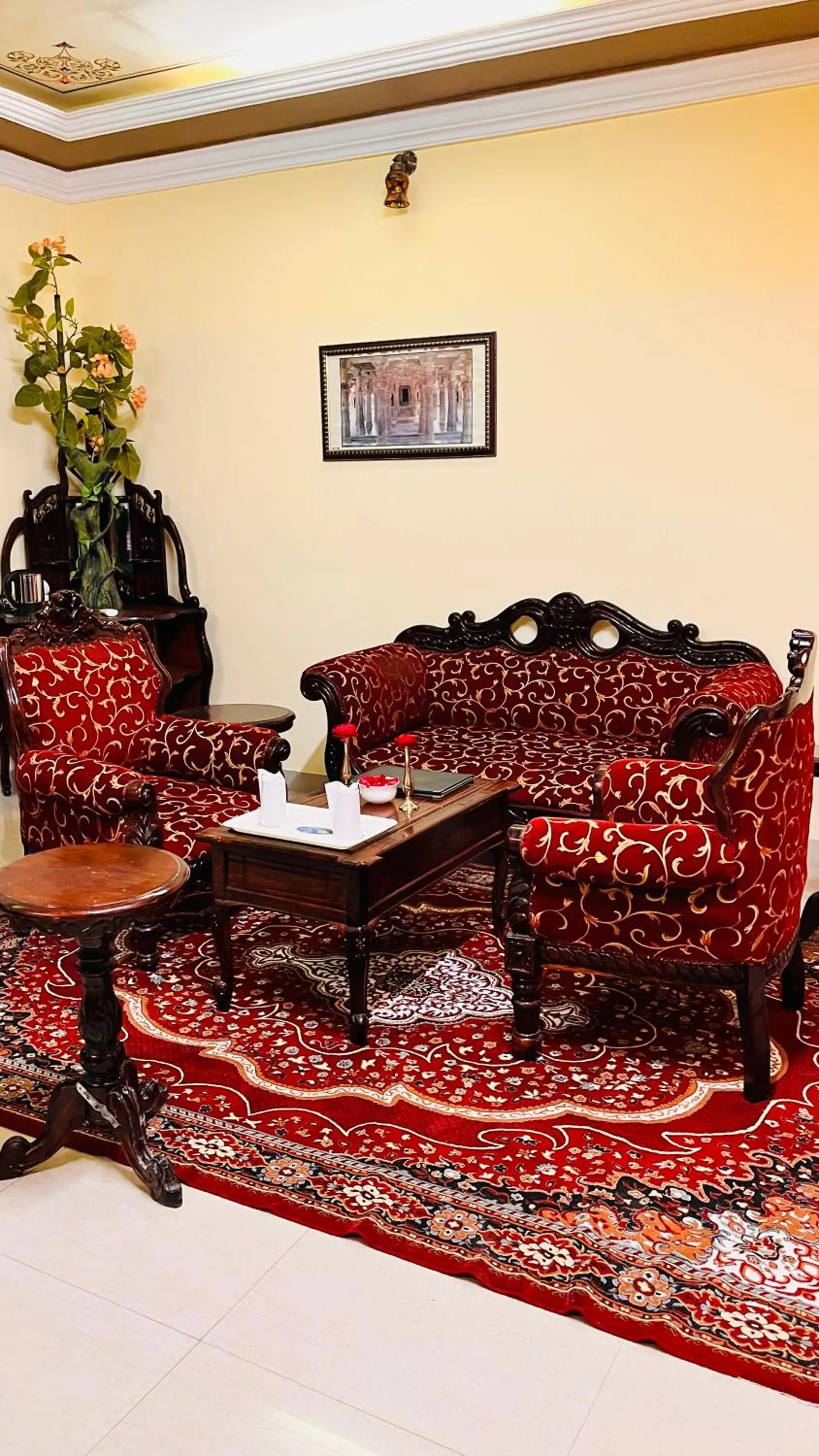 Seating area in Hotel Master Paradise, Pushkar, Rajasthan , INDIA