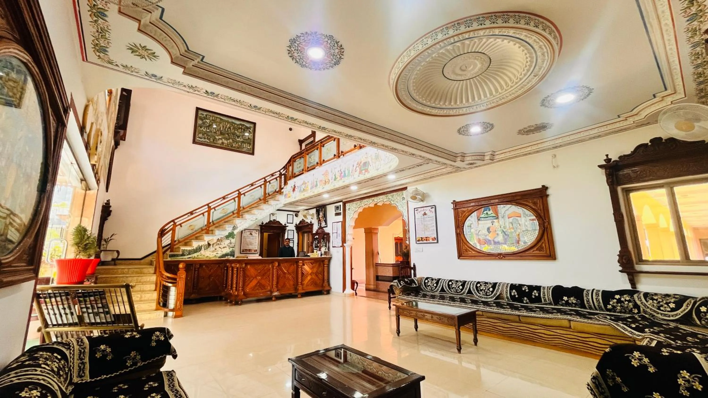 Seating area in Hotel Master Paradise, Pushkar, Rajasthan , INDIA