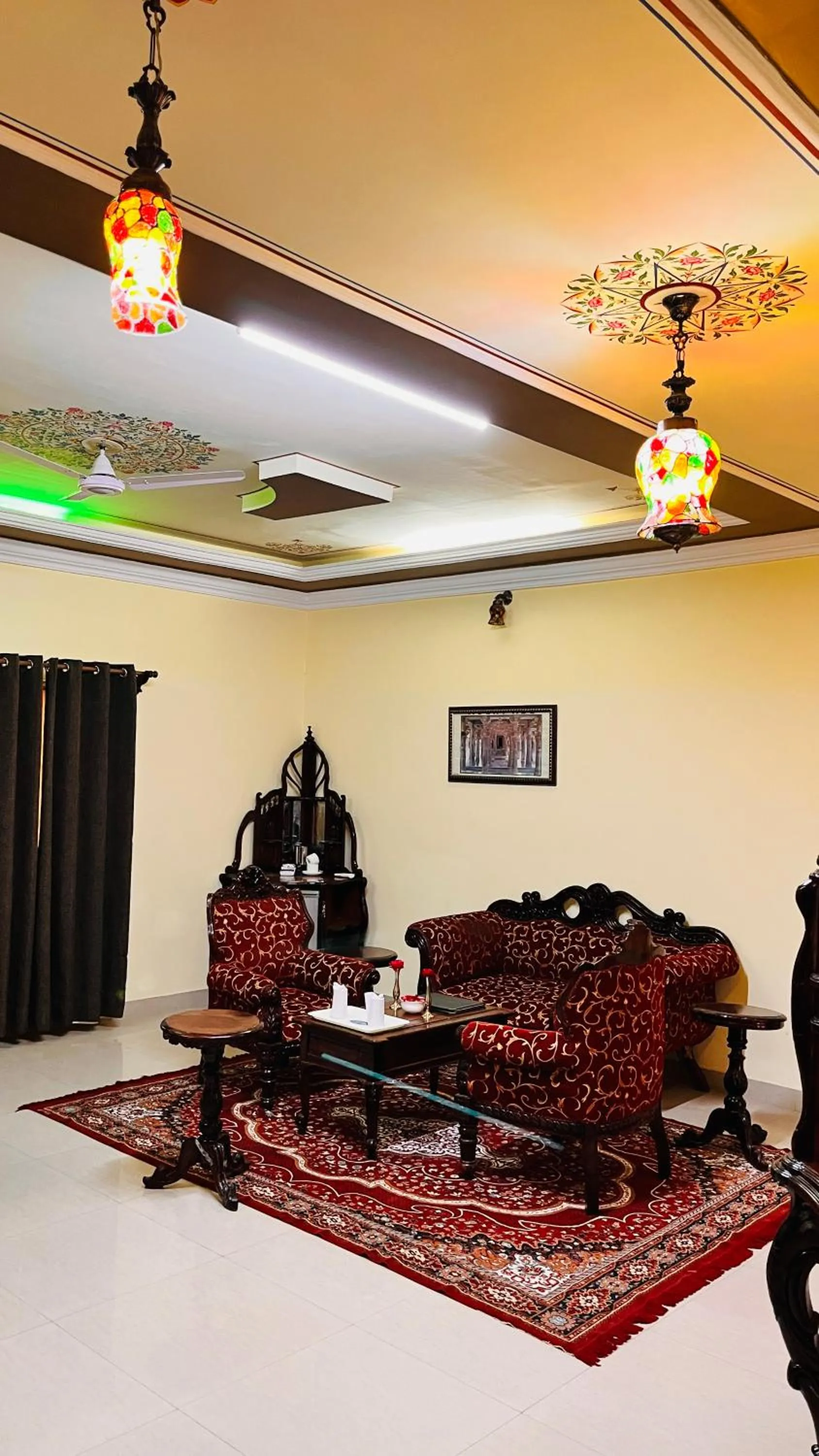 Seating area in Hotel Master Paradise, Pushkar, Rajasthan , INDIA