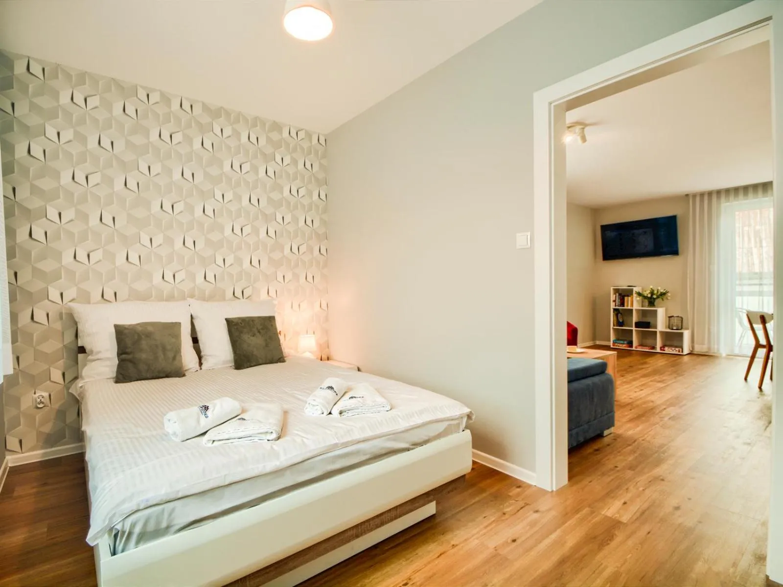 TV and multimedia, Bed in Apartamenty Szarotka