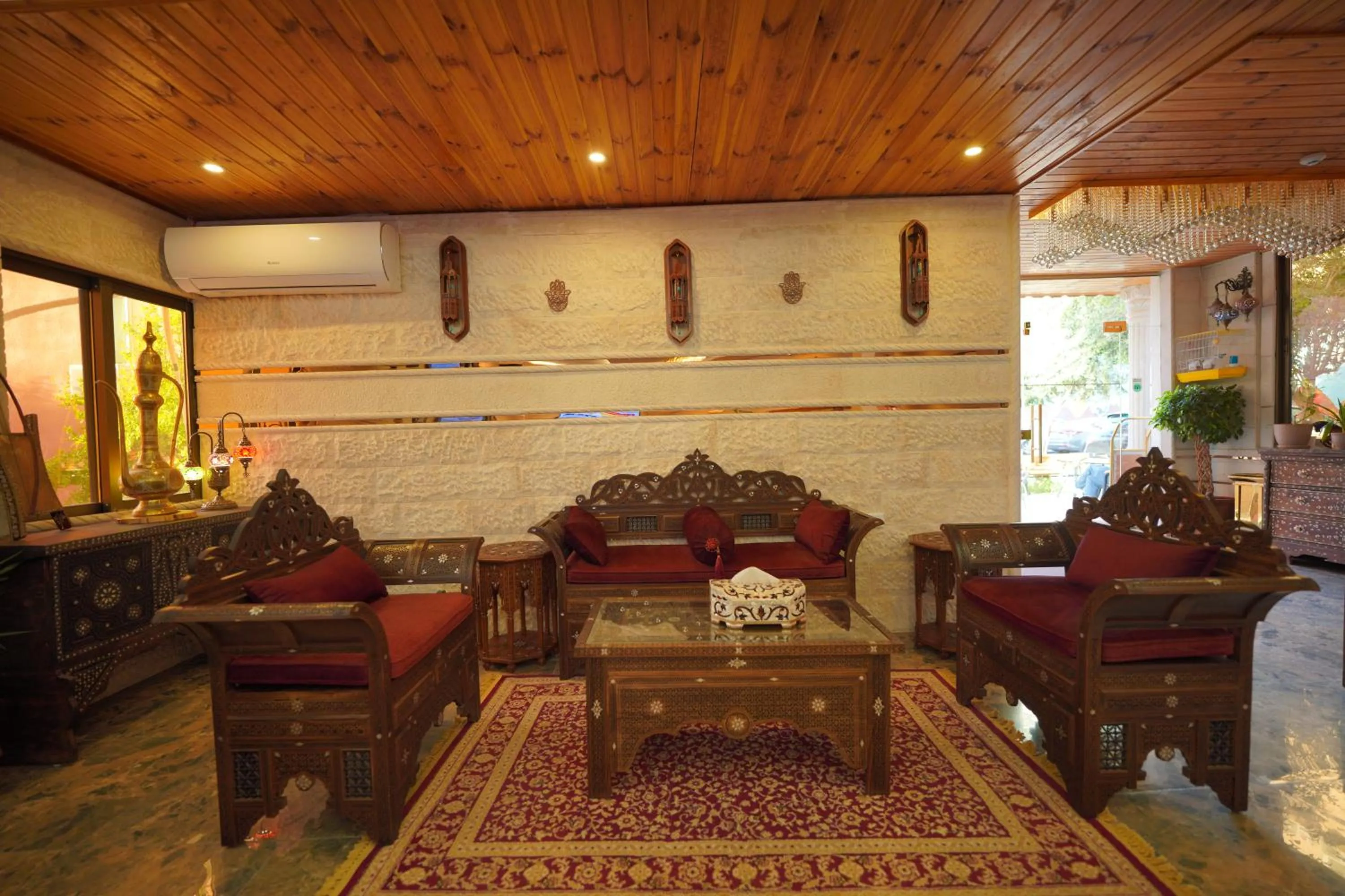 Seating area in Petra Plaza Hotel