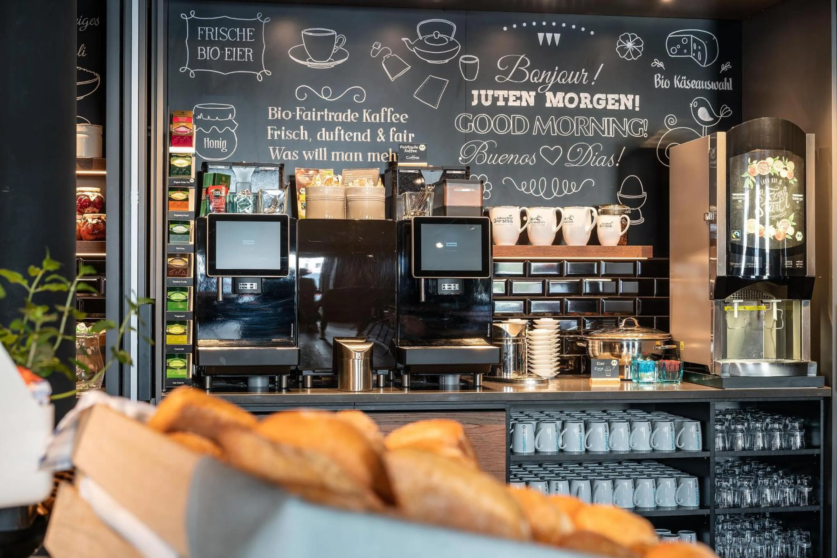 Buffet breakfast in Motel One Berlin Mitte