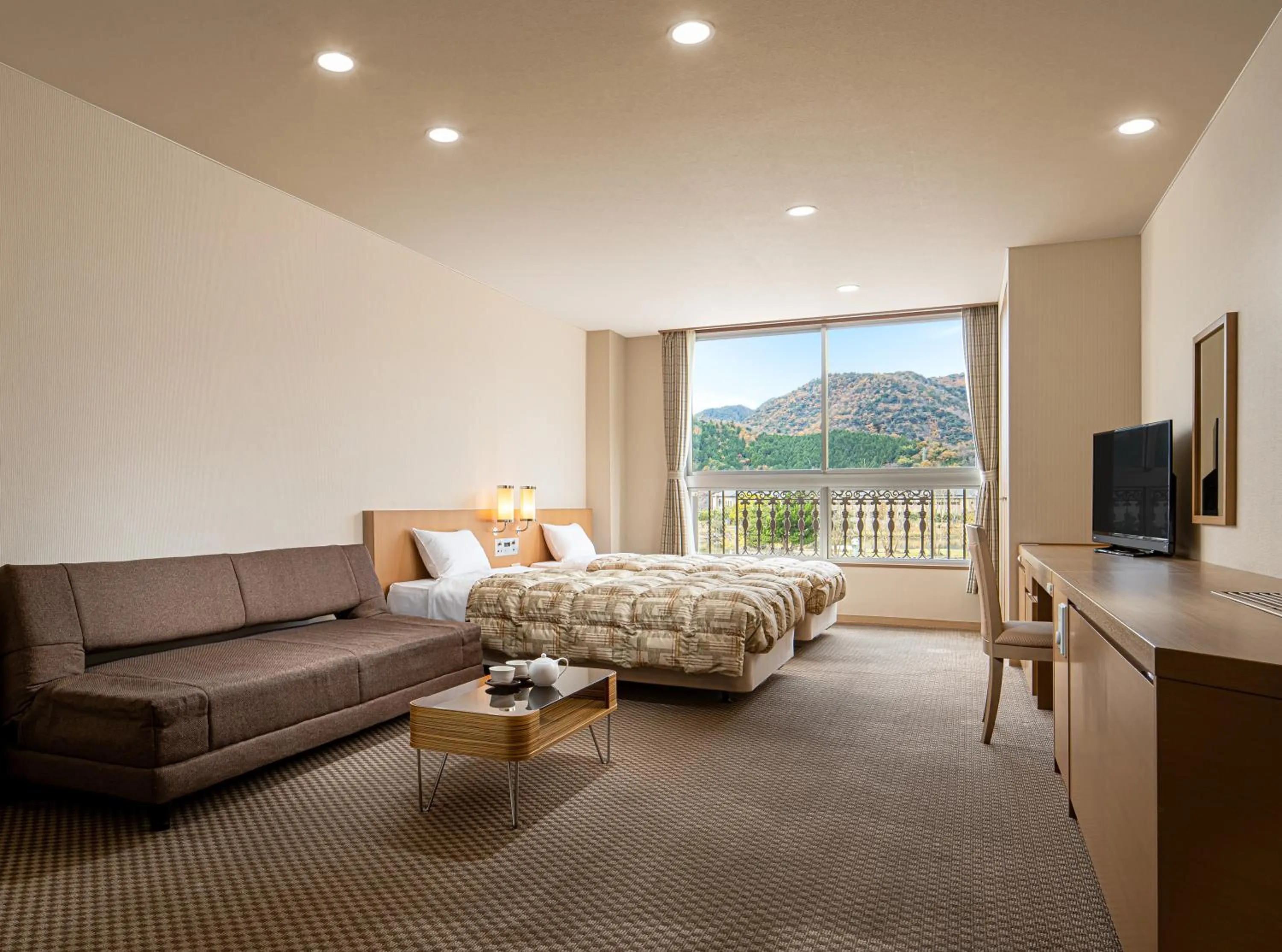 View (from property/room), Bed in The Gran Resort Kinosaki