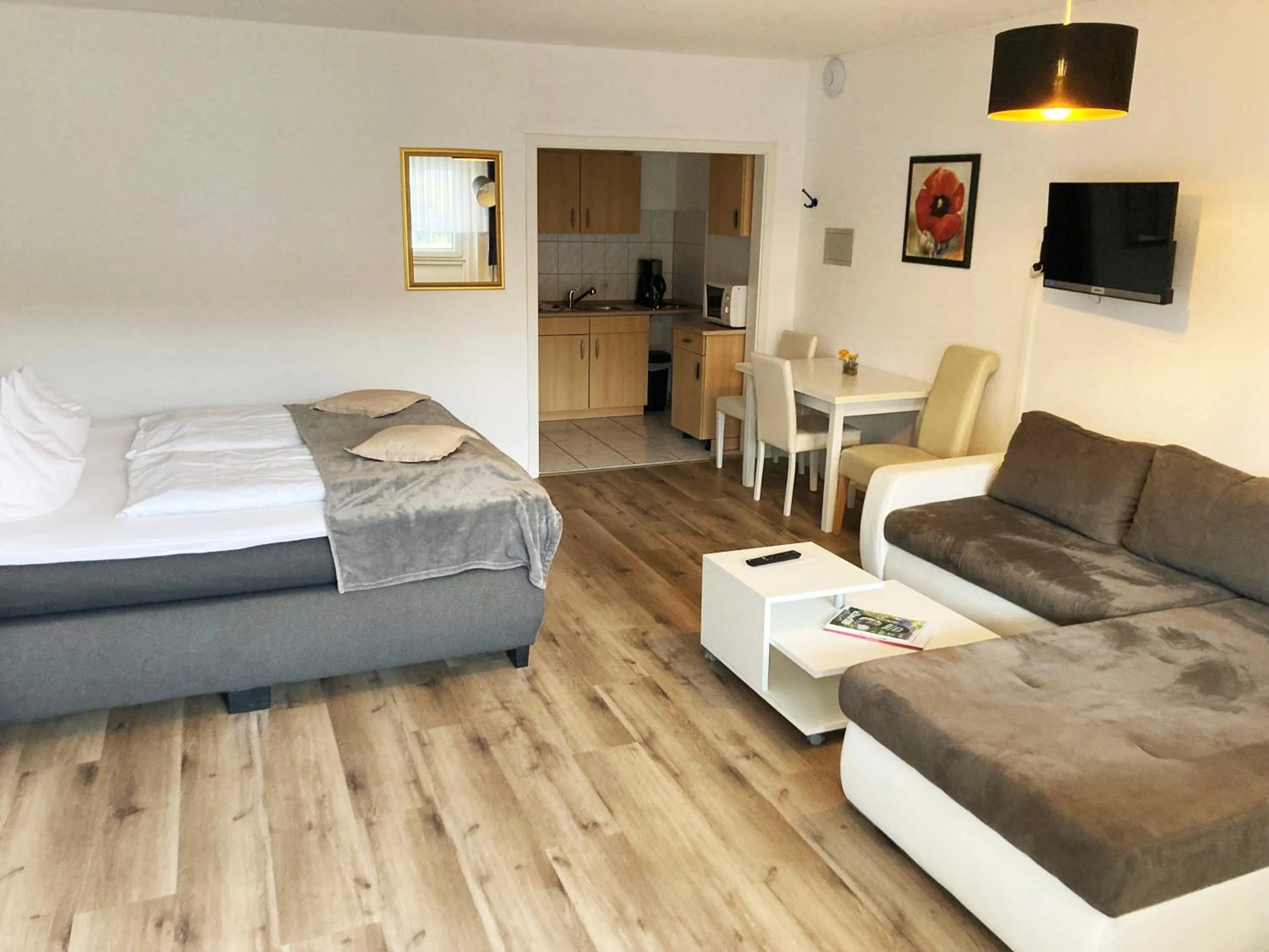 Bed in Familien- und Aparthotel Strandhof