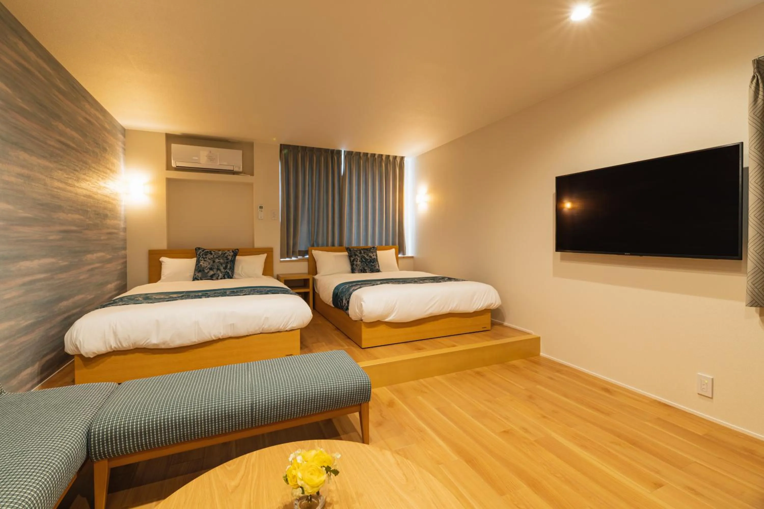 Photo of the whole room, Bed in GRAND BASE Nagasaki City