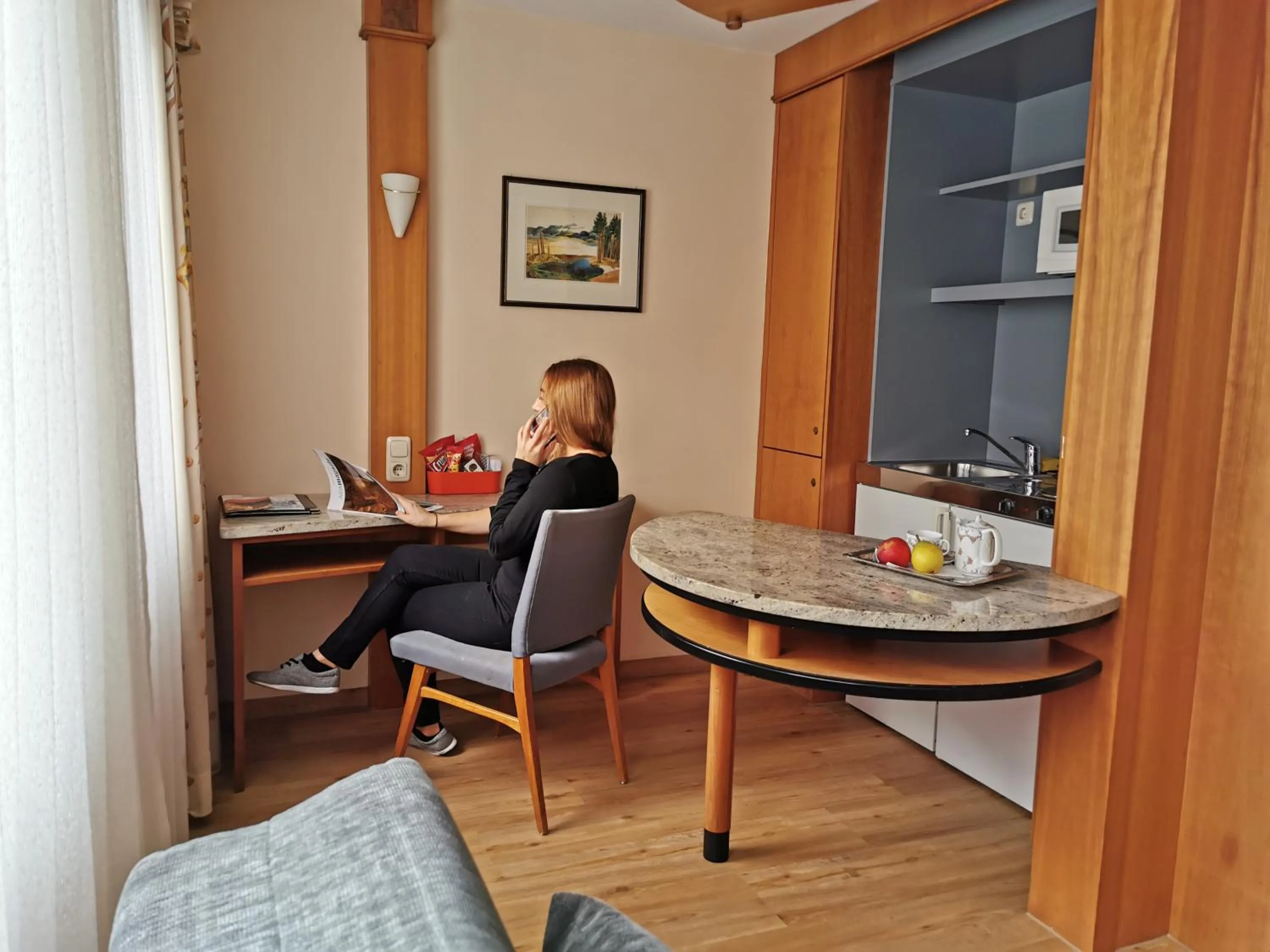 Kitchen or kitchenette in Hotel Cristal