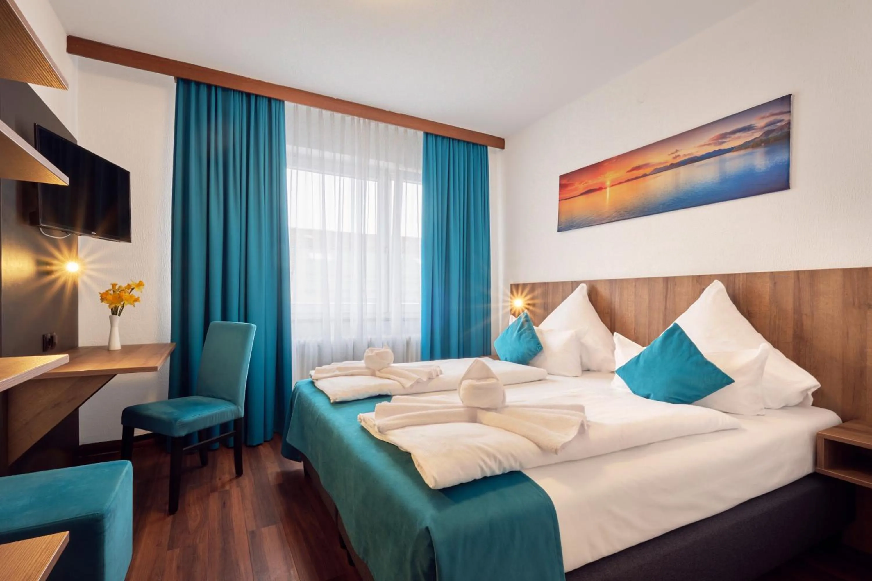 Bed in Hotel Hansa Stuttgart City