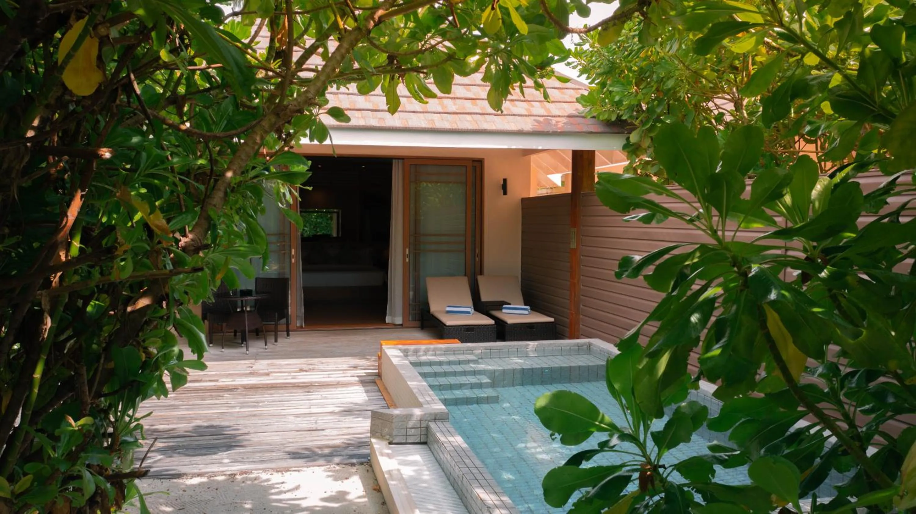 Pool view in Brennia Kottefaru Maldives