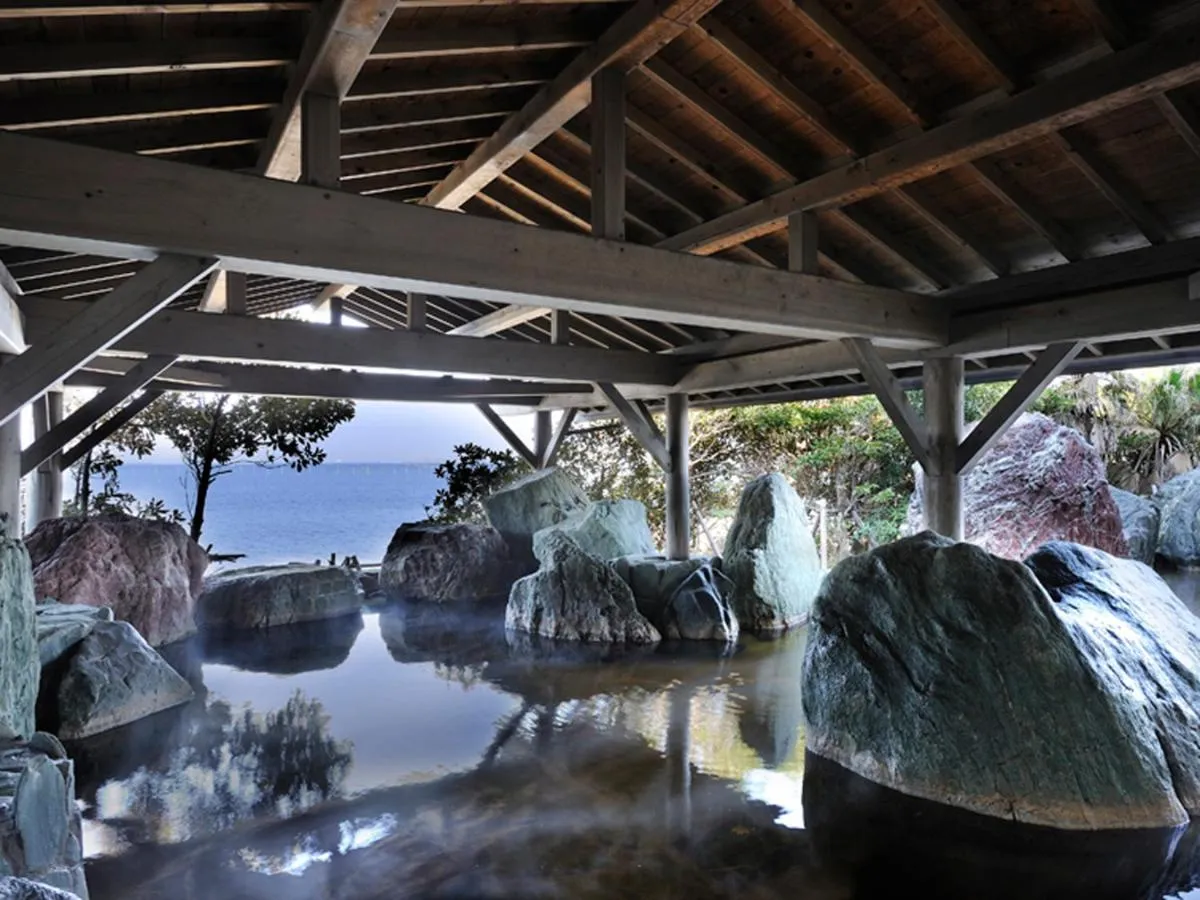 Hot Spring Bath in Ryugujo Spa Hotel Mikazuki Ryugutei