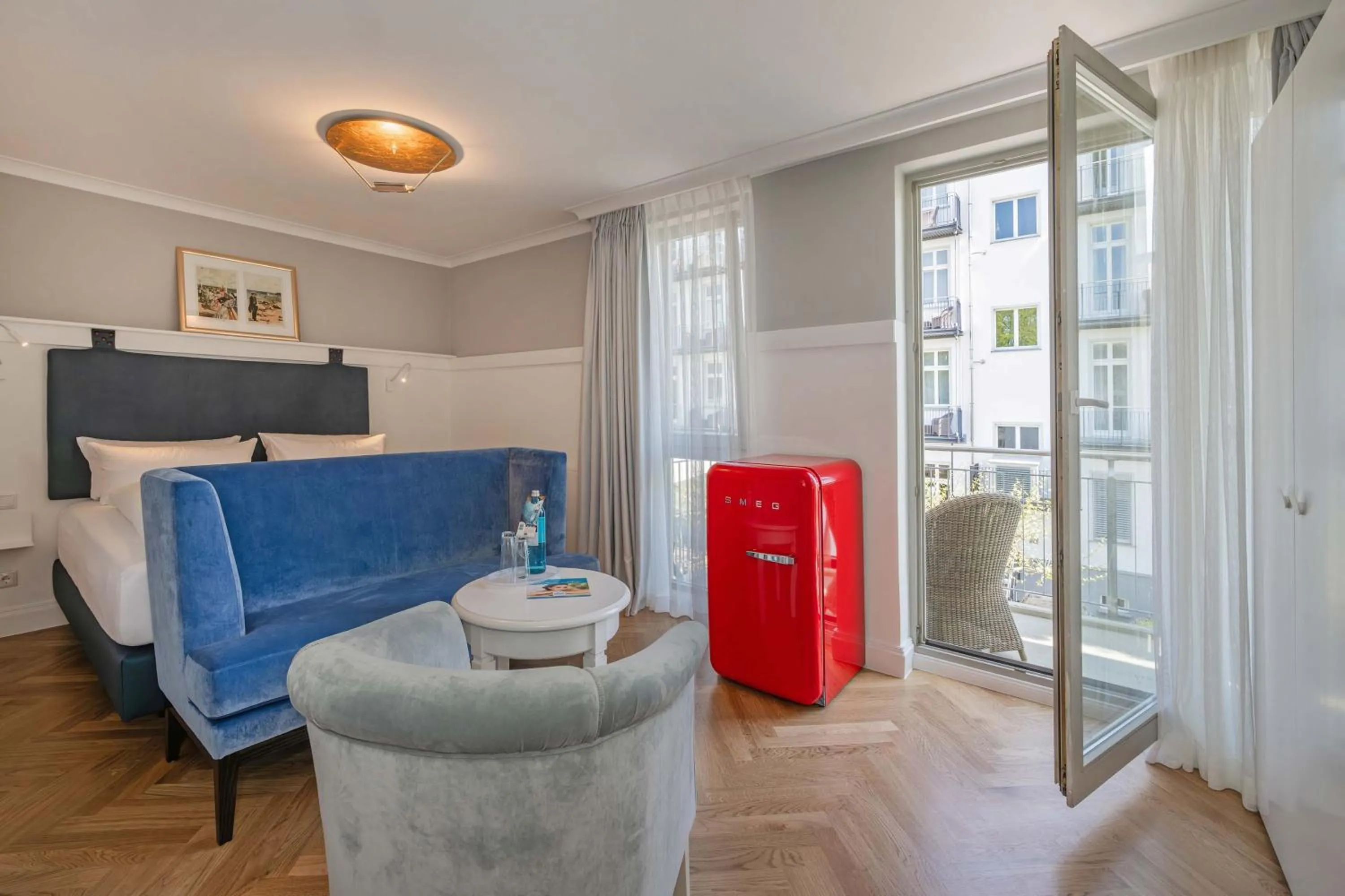 Bed in Strandhotel Heringsdorf mit Soleaußenpool 30 Grad