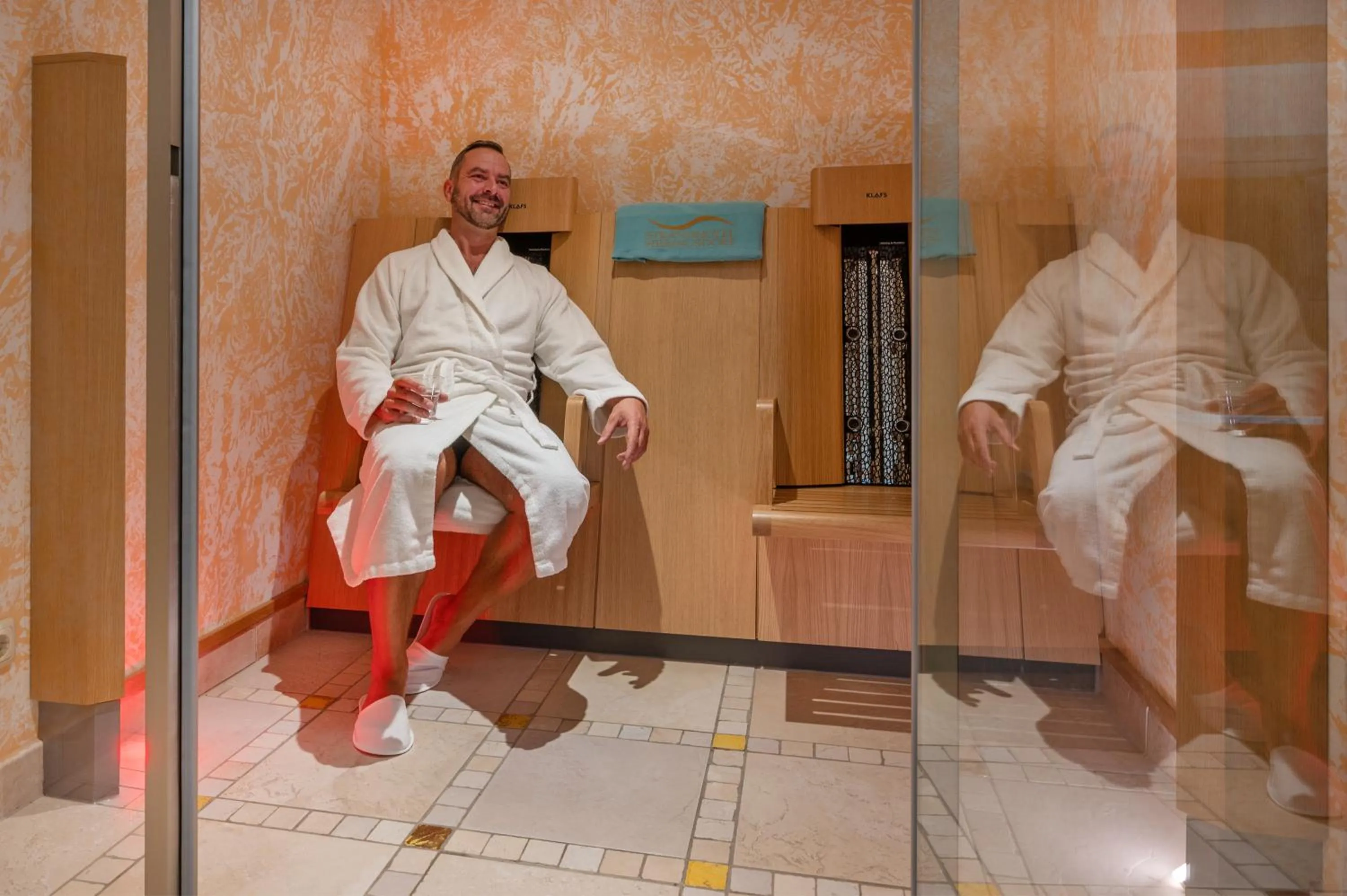 Sauna in Strandhotel Heringsdorf mit Soleaußenpool 30 Grad