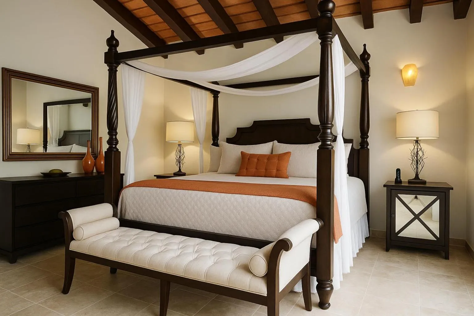 Bed in South Shore Villa Armonia Luxury Boutique