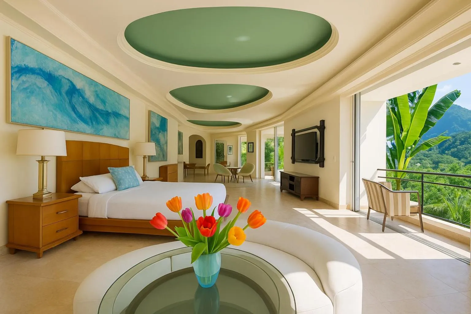 Bed in South Shore Villa Armonia Luxury Boutique