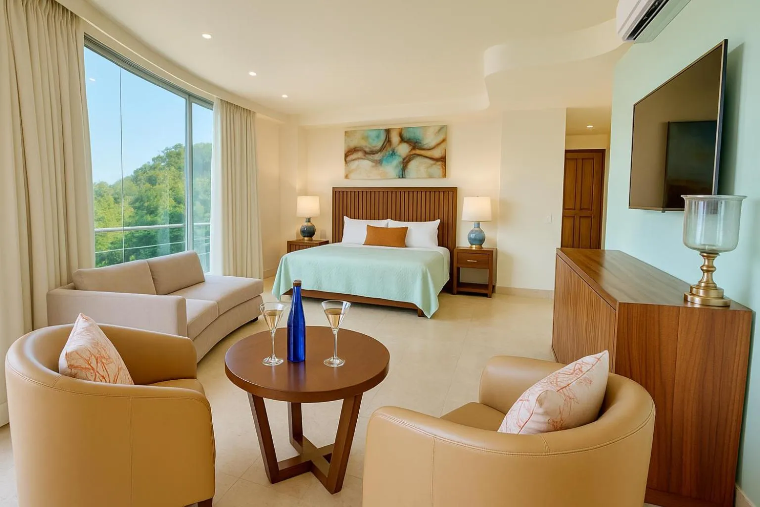 Bed in South Shore Villa Armonia Luxury Boutique