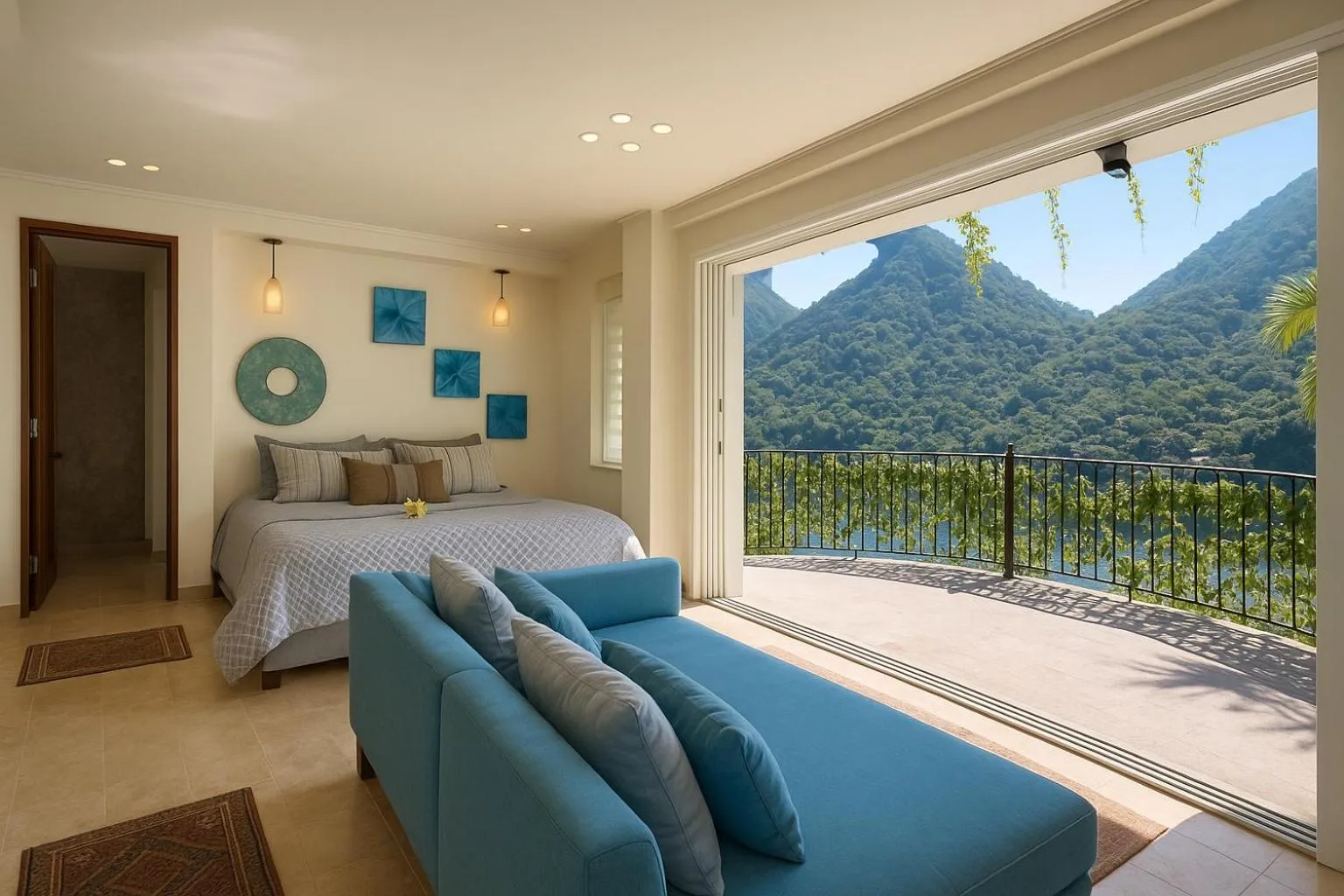 Bed in South Shore Villa Armonia Luxury Boutique