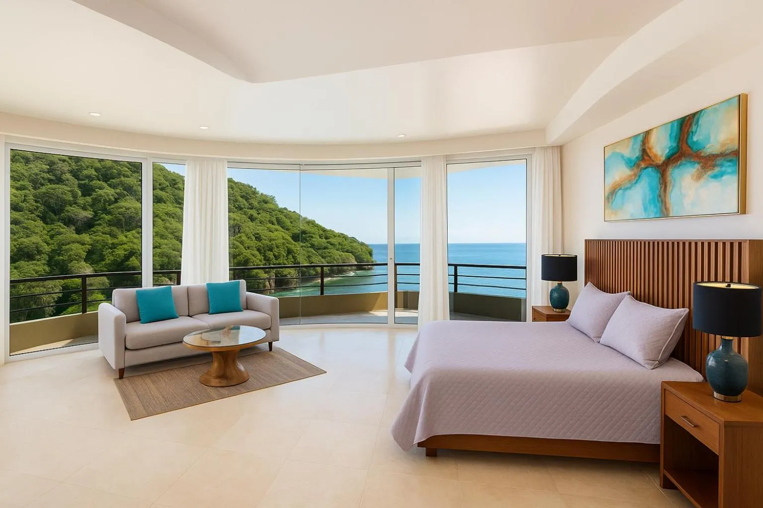 Bed in South Shore Villa Armonia Luxury Boutique