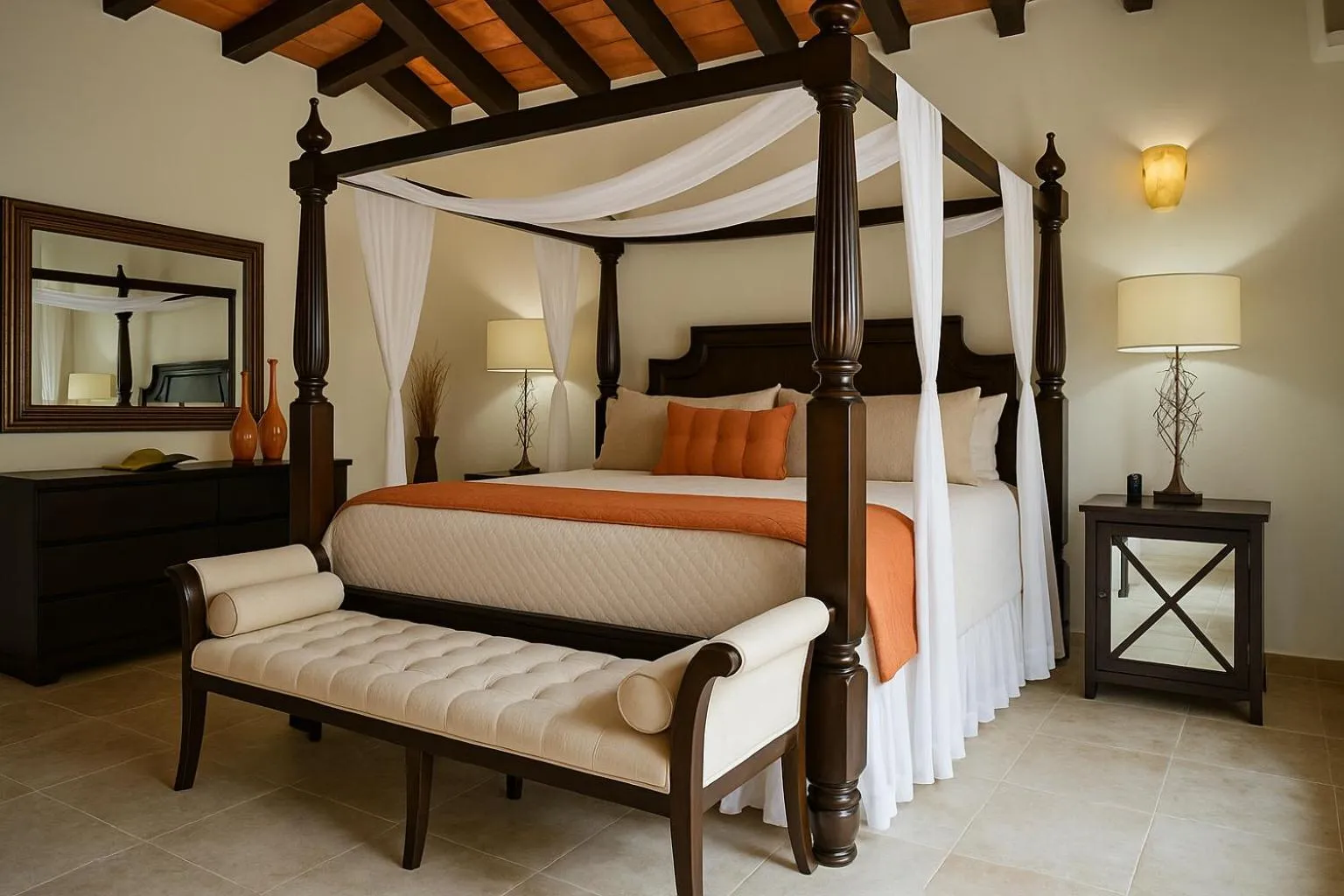 Bed in South Shore Villa Armonia Luxury Boutique