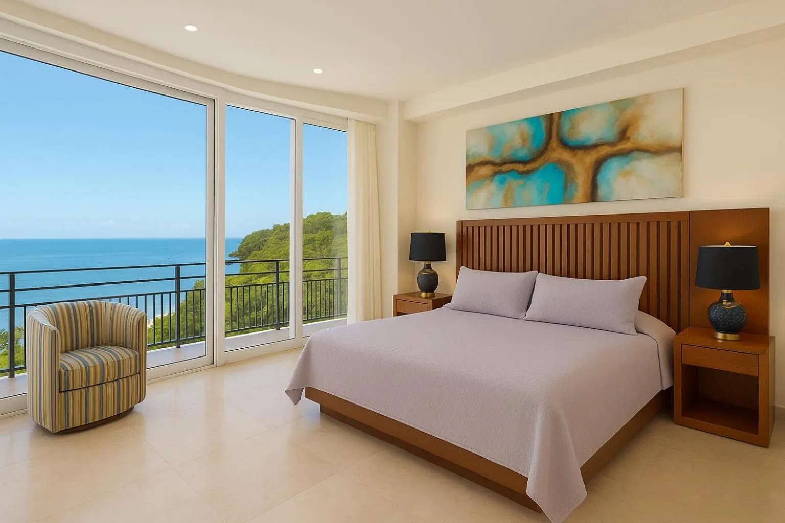 Bed in South Shore Villa Armonia Luxury Boutique