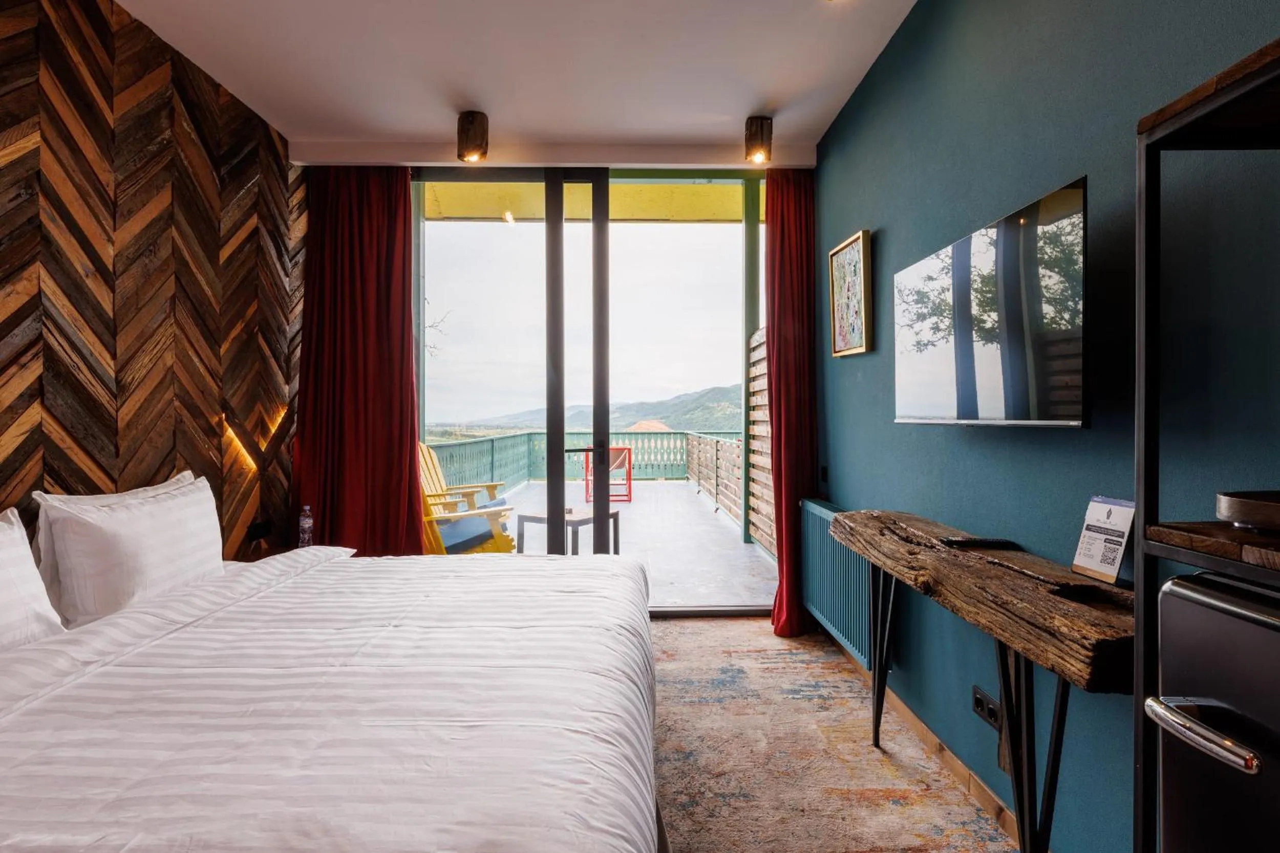 View (from property/room), Bed in Mtserlebi Resort